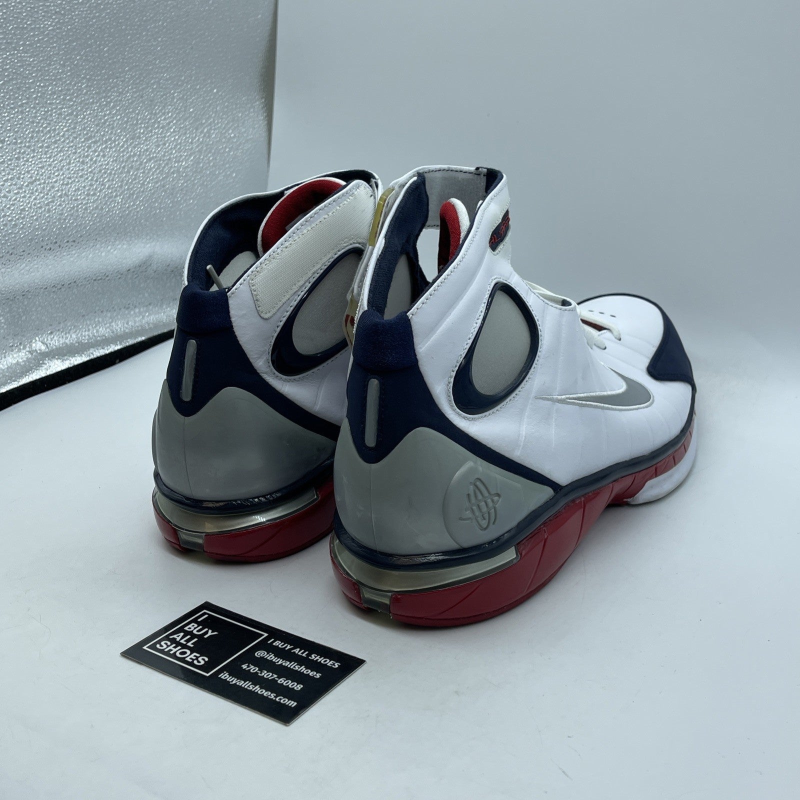 Size 13 - Nike Air Zoom Huarache 2K4 White Blue Suede Leather (511425-100)