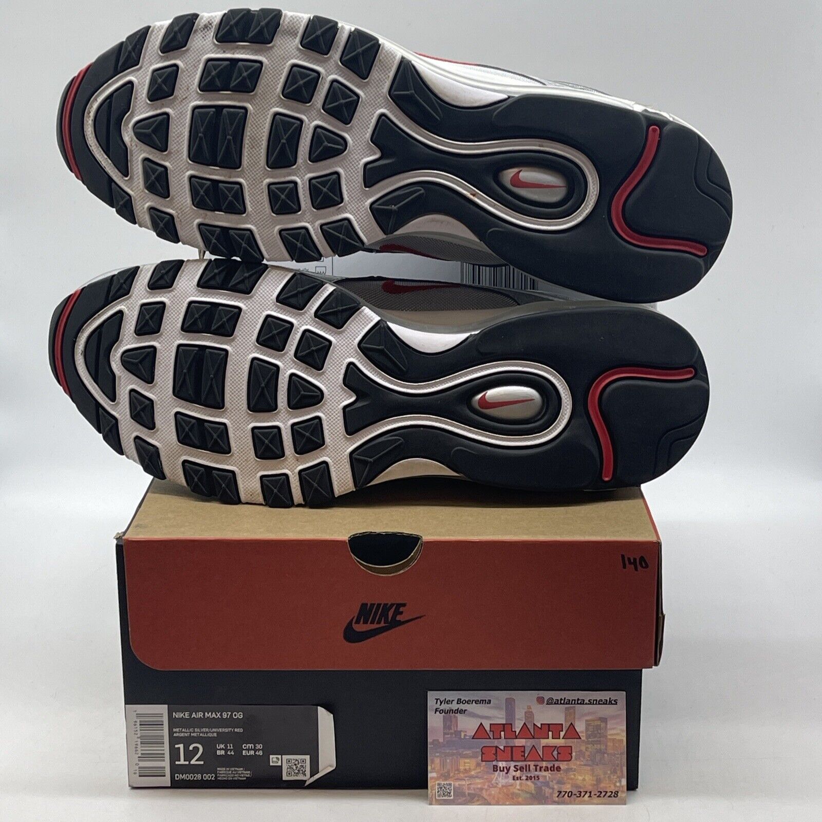 Size 12 - Nike Air Max 97 OG Silver Bullet 2022 White Black (DM0028-002)