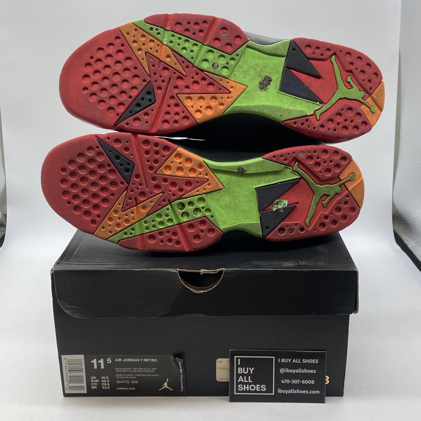 Size 11.5 - Air Jordan 7 Retro Marvin the Martian Black Leather (304775-029)