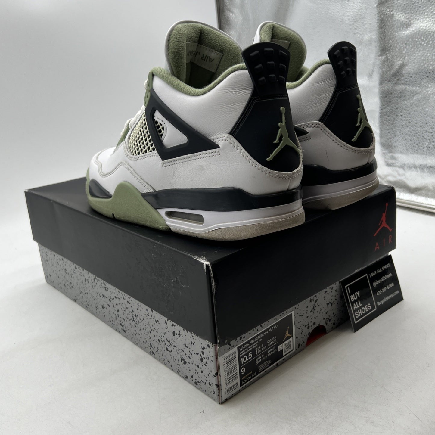 Size 10.5 - Air Jordan 4 Retro Mid Seafoam W (AQ9129-103)