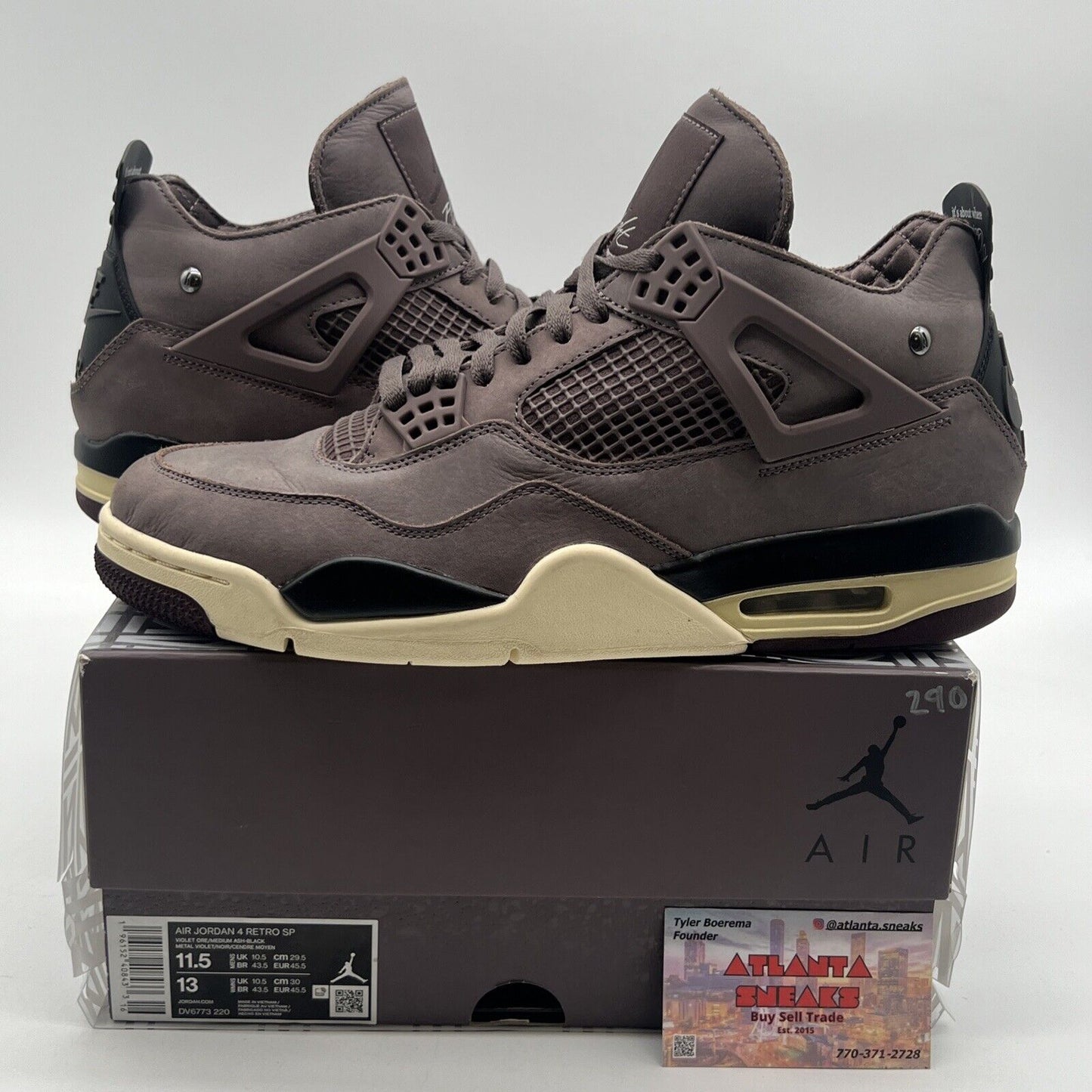 Size 11.5 - Jordan 4 Retro x A Ma Maniere Mid Violet Ore Black (DV6773-220)