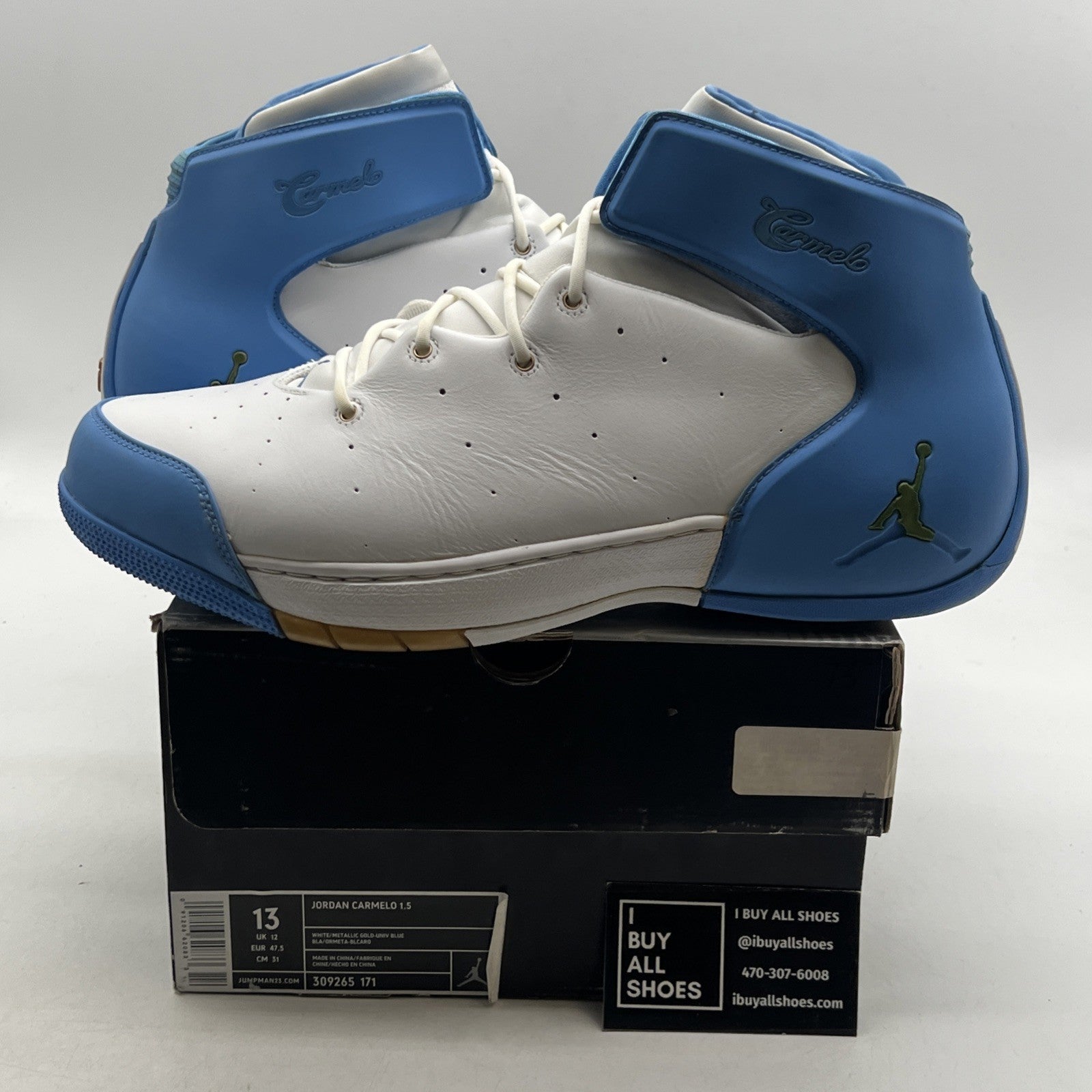Size 13 - Air Jordan Carmelo 1.5 White (309265-171)