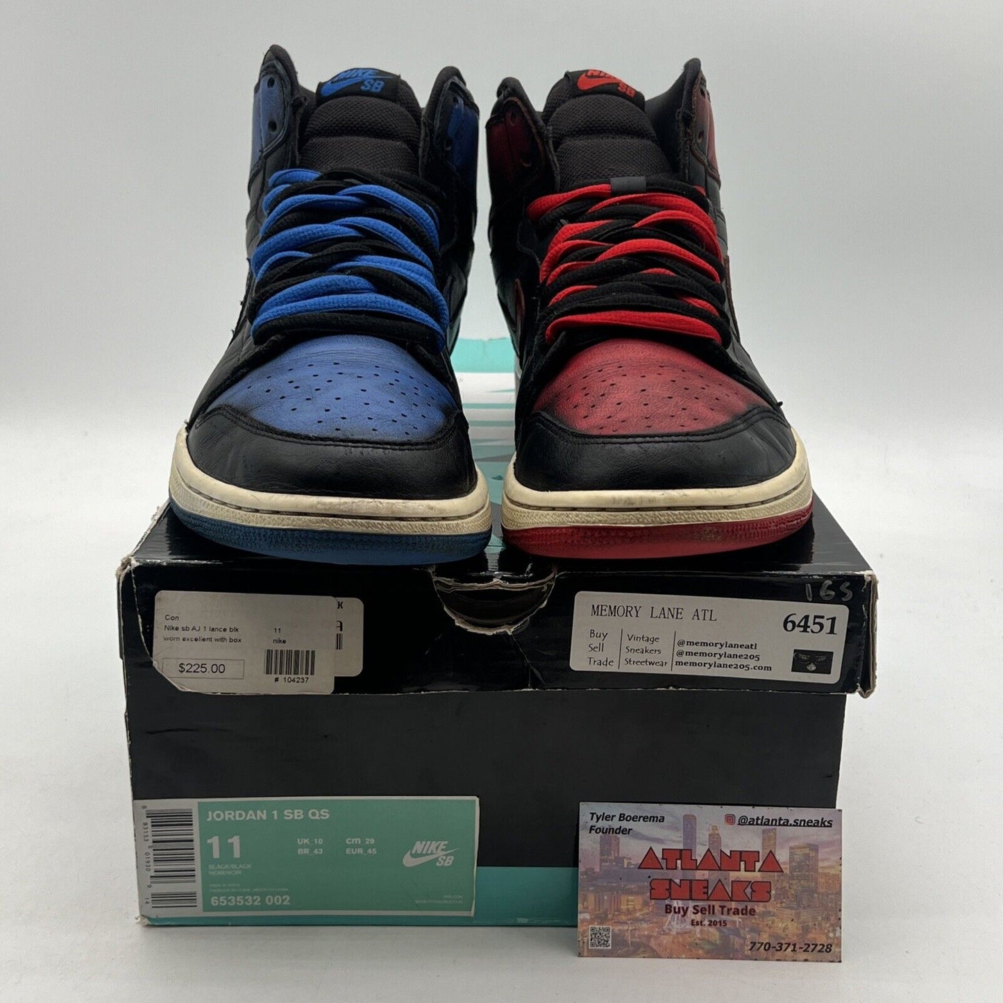 Size 11 - Lance Mountain x Air Jordan 1 Retro SB QS Black (653532-002)