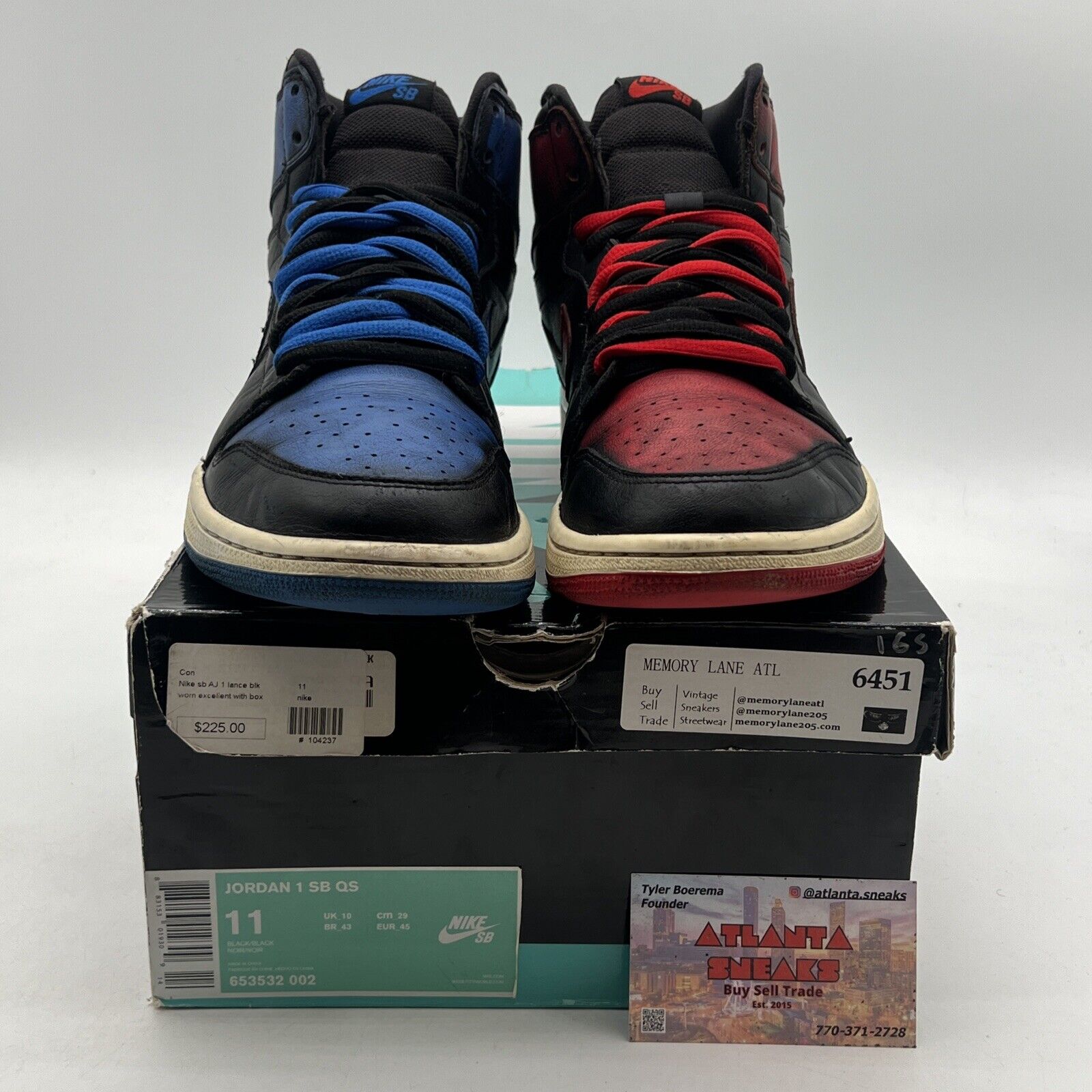 Size 11 - Lance Mountain x Air Jordan 1 Retro SB QS Black (653532-002)