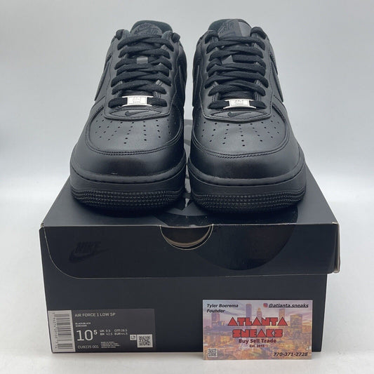 Size 10.5 - Nike Air Force 1 Low x Supreme Box Logo Black Leather (CU9225-001)