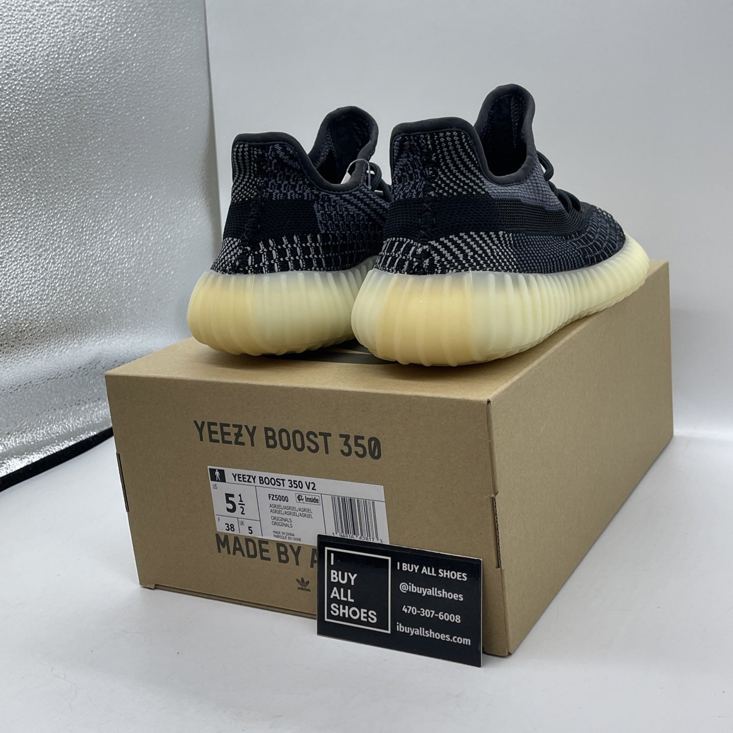 Size 5.5 - adidas Yeezy Boost 350 V2 Low Carbon Suede (FZ5000)
