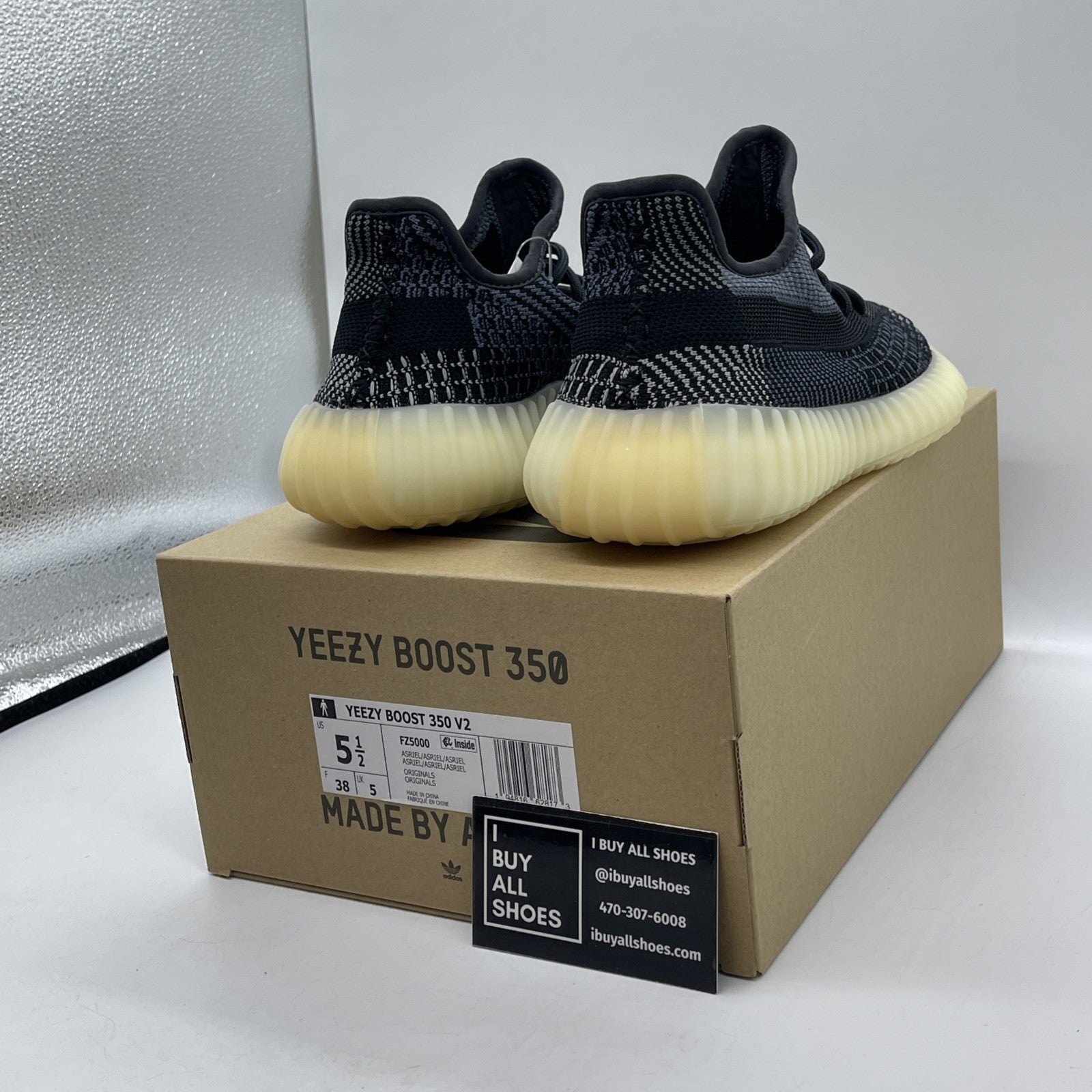 Size 5.5 - adidas Yeezy Boost 350 V2 Low Carbon Suede (FZ5000)