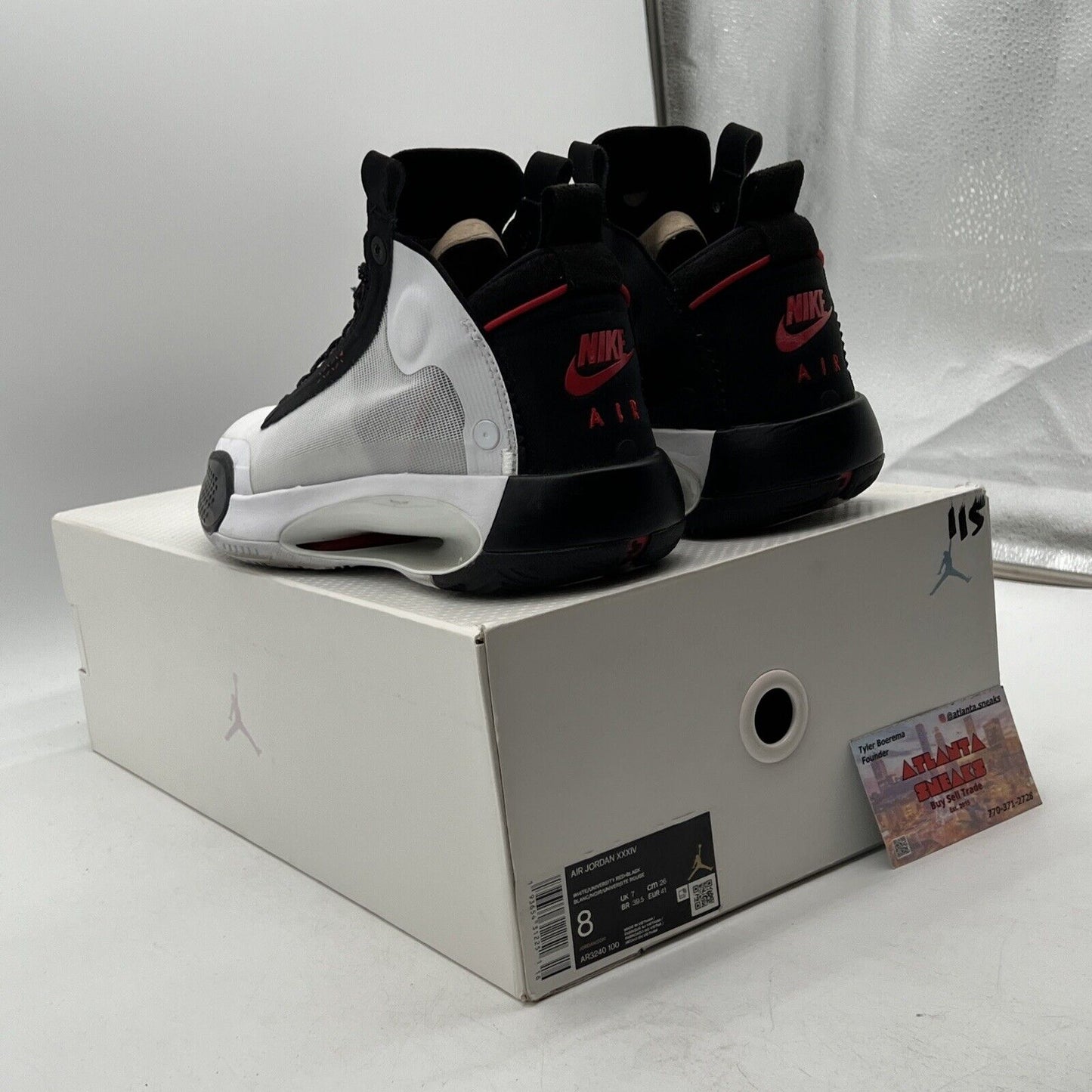 Size 8 - Air Jordan 34 Chicago Black Red White Suede (AR3240-100)