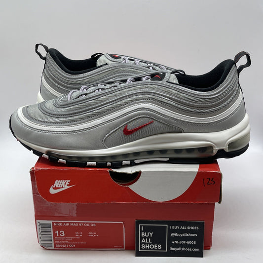 Size 13 - Nike Air Max 97 OG QS 2017 Silver Bullet White Leather (884421-001)