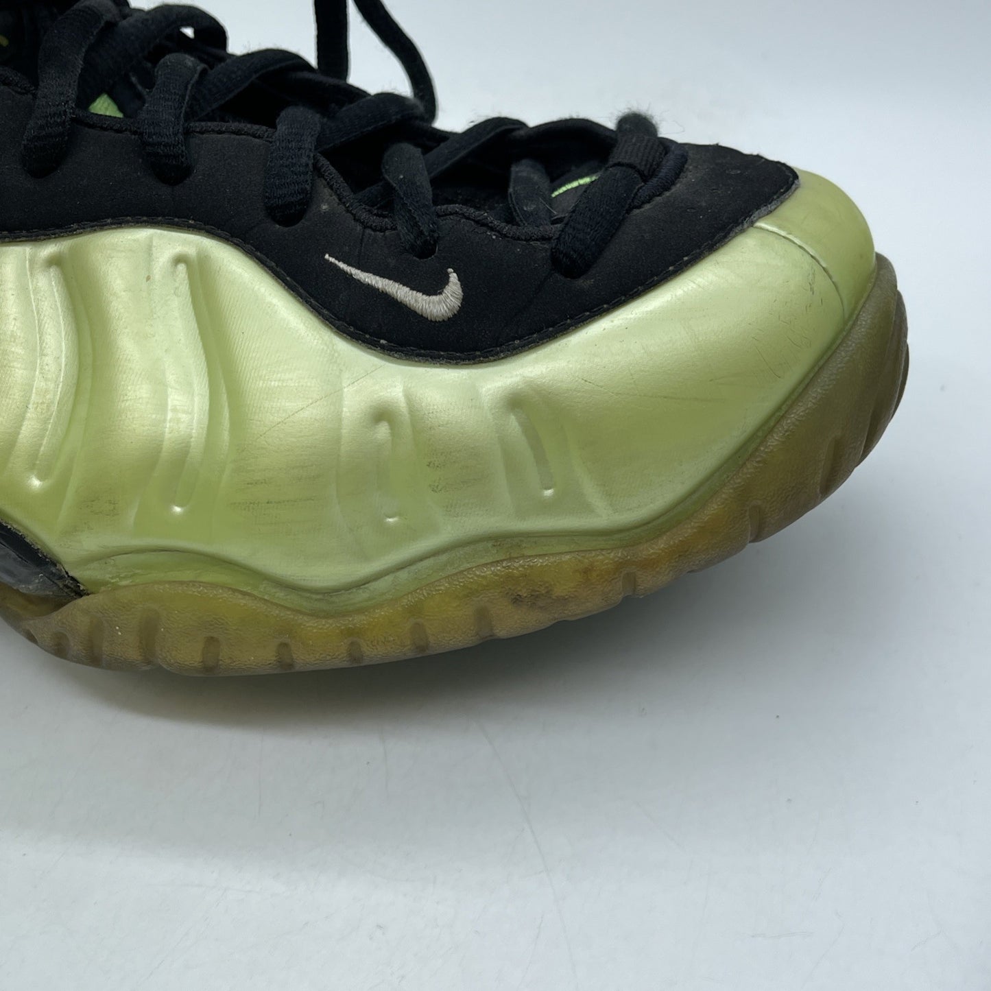 Size 11.5 - Nike Air Foamposite Pro Electric Green Black Suede (624041-300)