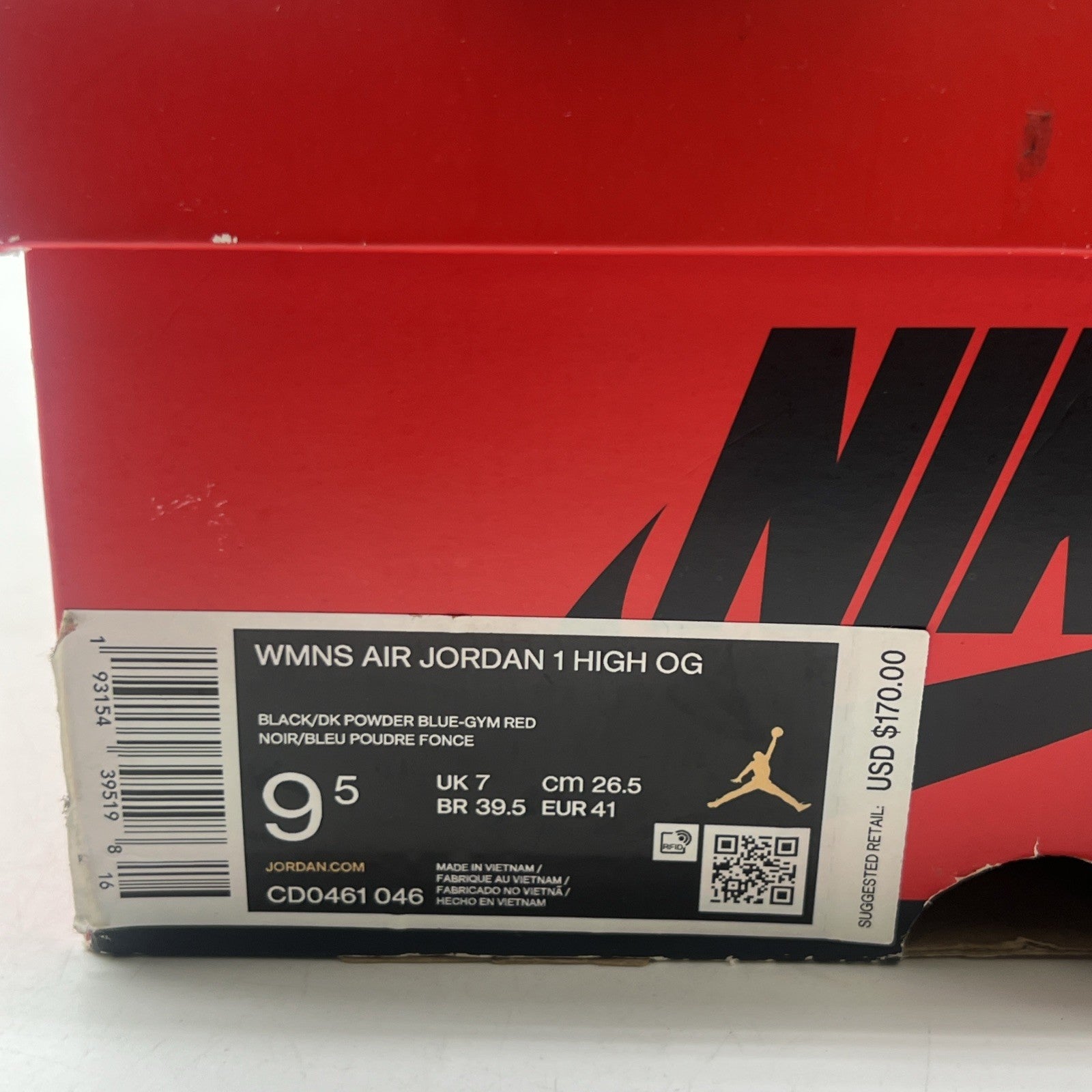 Size 9.5 - Air Jordan 1 High OG UNC To Chicago 2020 (CD0461-046)