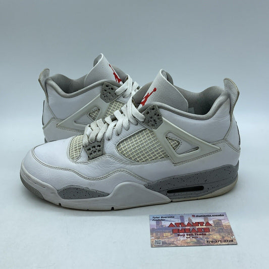 Size 9 - Jordan 4 Retro Mid White Oreo Grey Black Leather (CT8527-100)