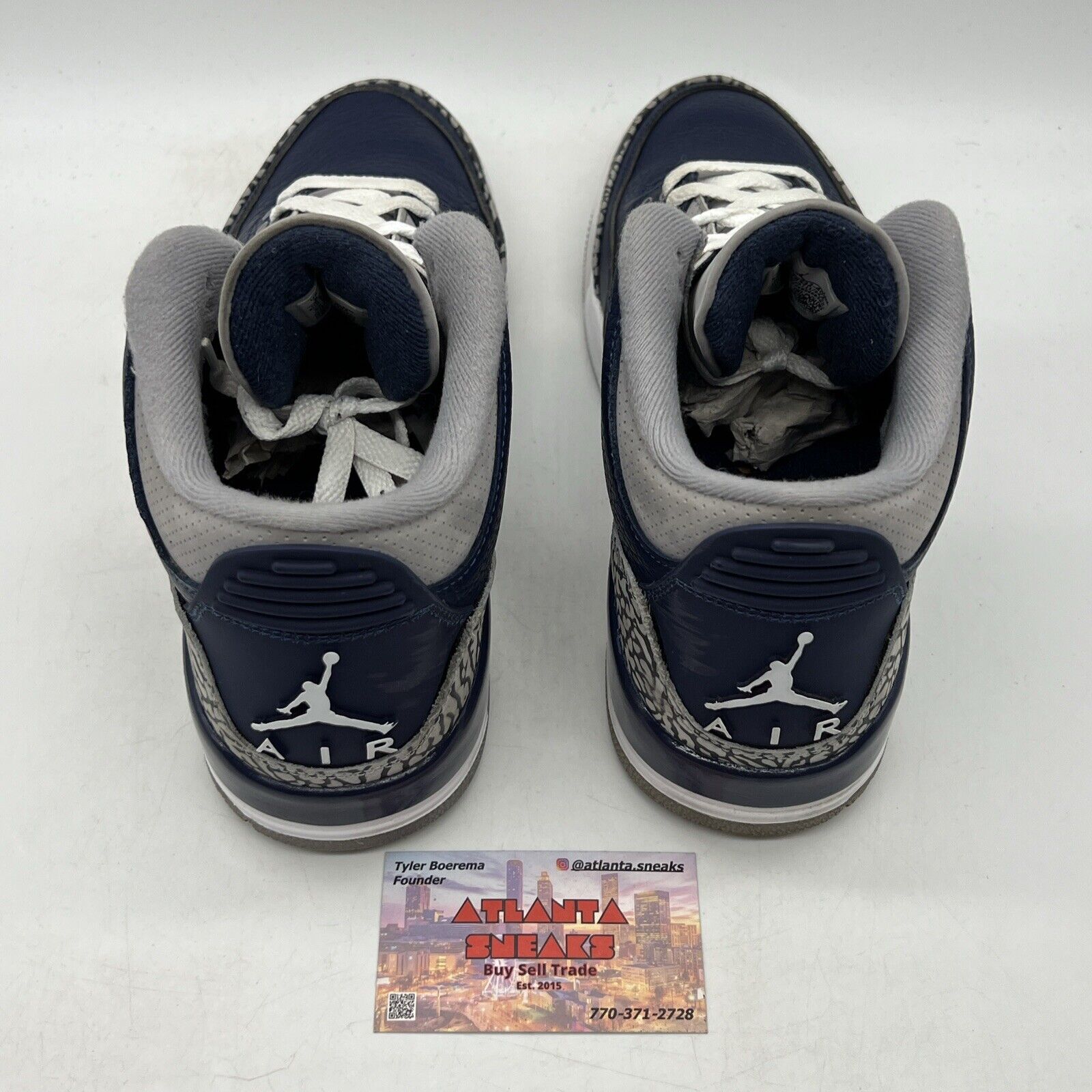 Size 9 - Jordan 3 Retro Blue Grey Navy Leather White (CT8532-401)