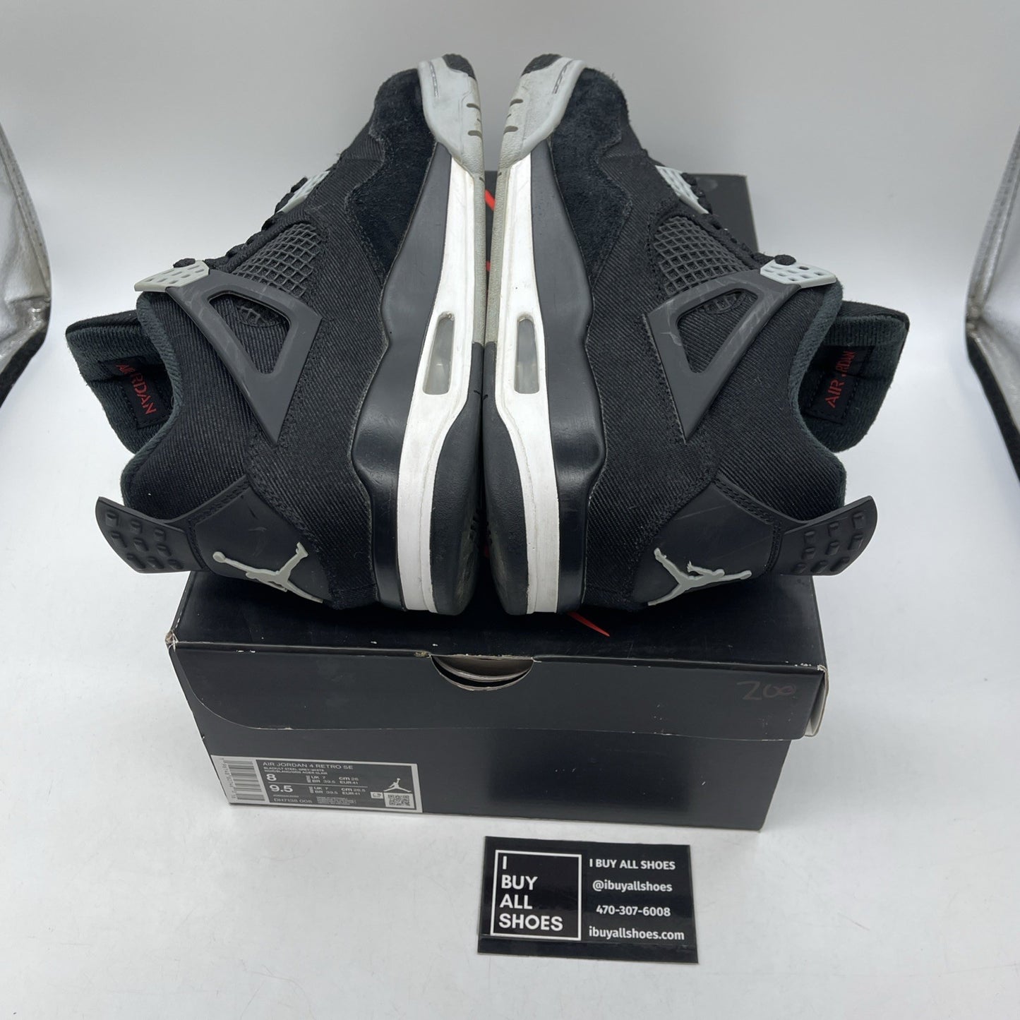 Size 8 - Jordan 4 Retro SE Mid Black Canvas Grey Suede (DH7138-006)