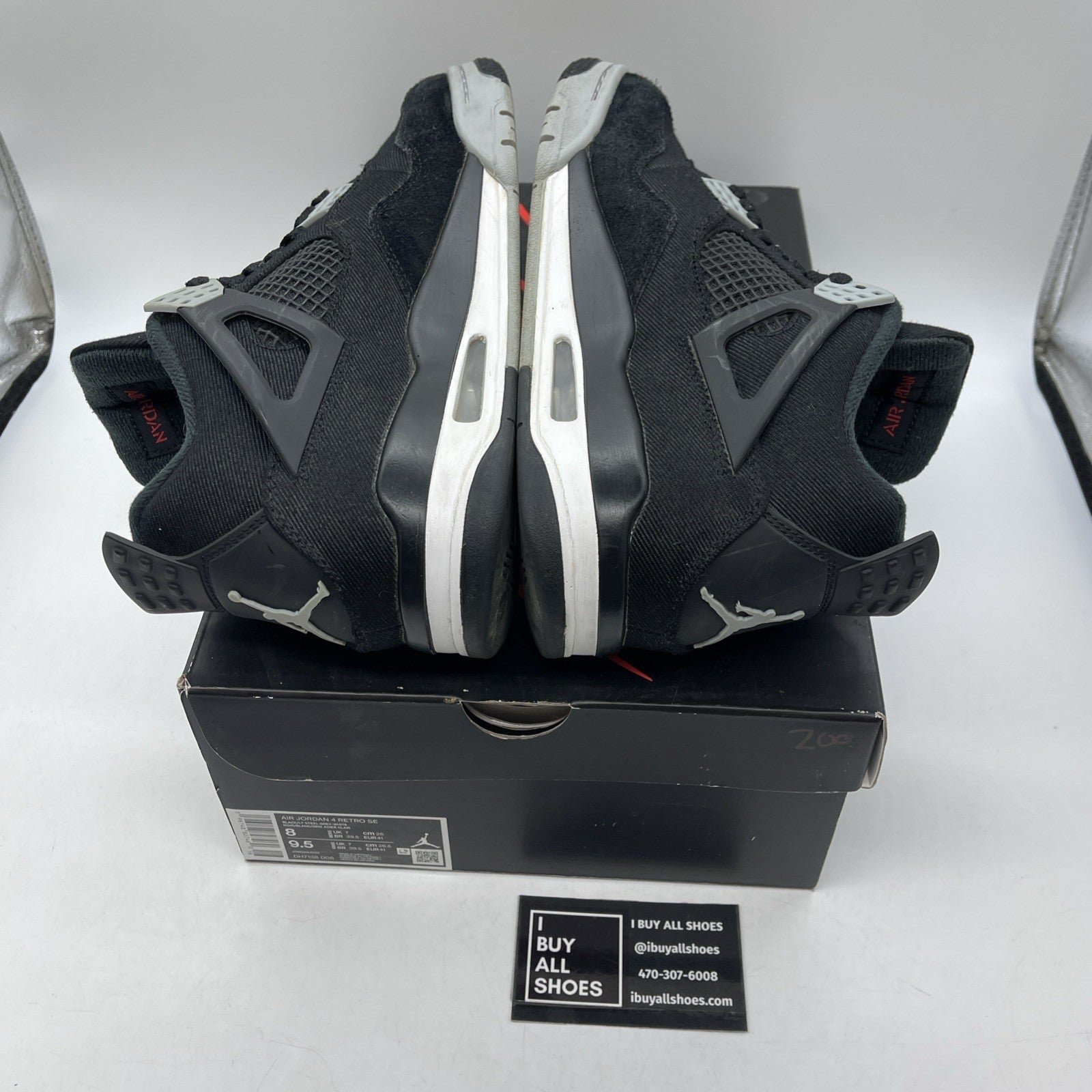 Size 8 - Jordan 4 Retro SE Mid Black Canvas Grey Suede (DH7138-006)