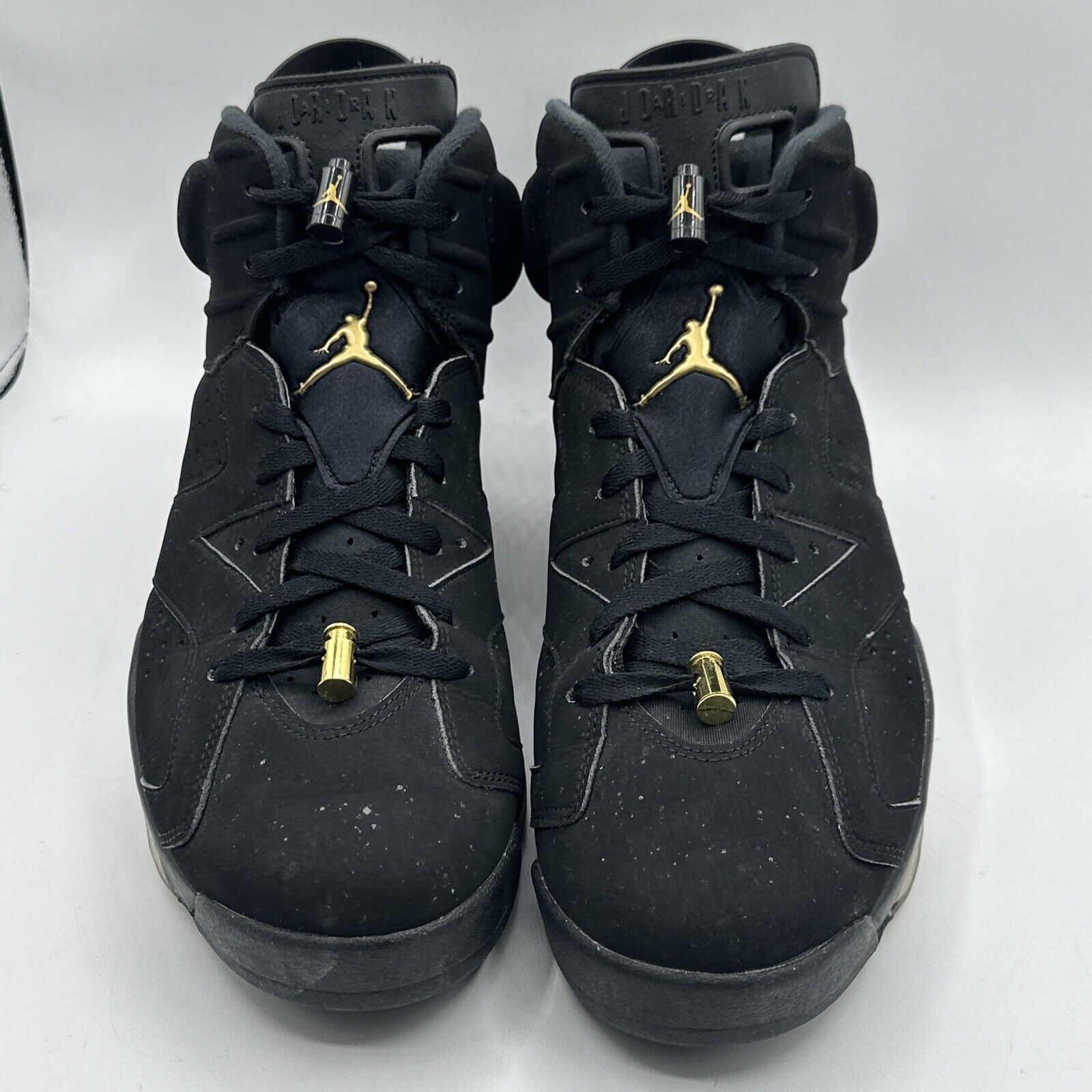 Size 13 - Jordan 6 Retro Defining Moments 2020 Black Suede N Nubuck Gold Accen