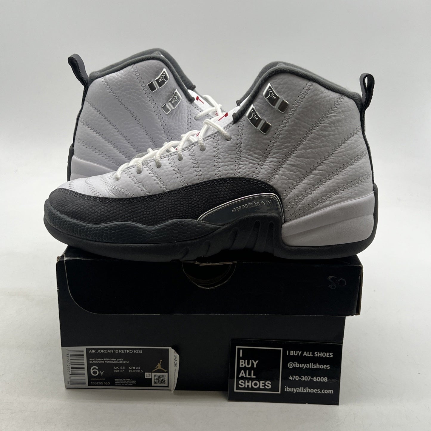 Size 6Y - Air Jordan 12 Retro Dark Grey (153265-160)