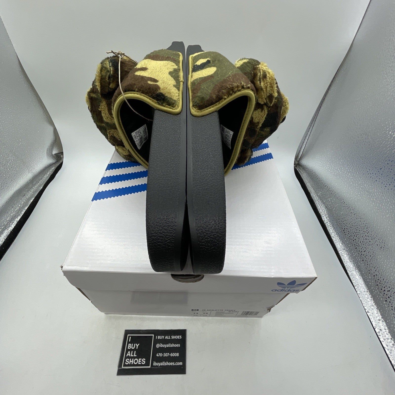 Size 13 - Adidas x Jeremy Scott Adilette Teddy Bear Camo Sandals (H02882)