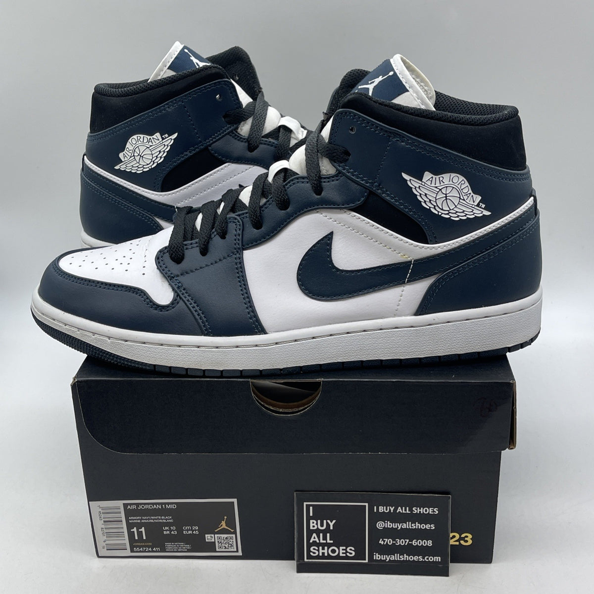 Size 11 - Air Jordan 1 Mid Armory Navy (554724-411)