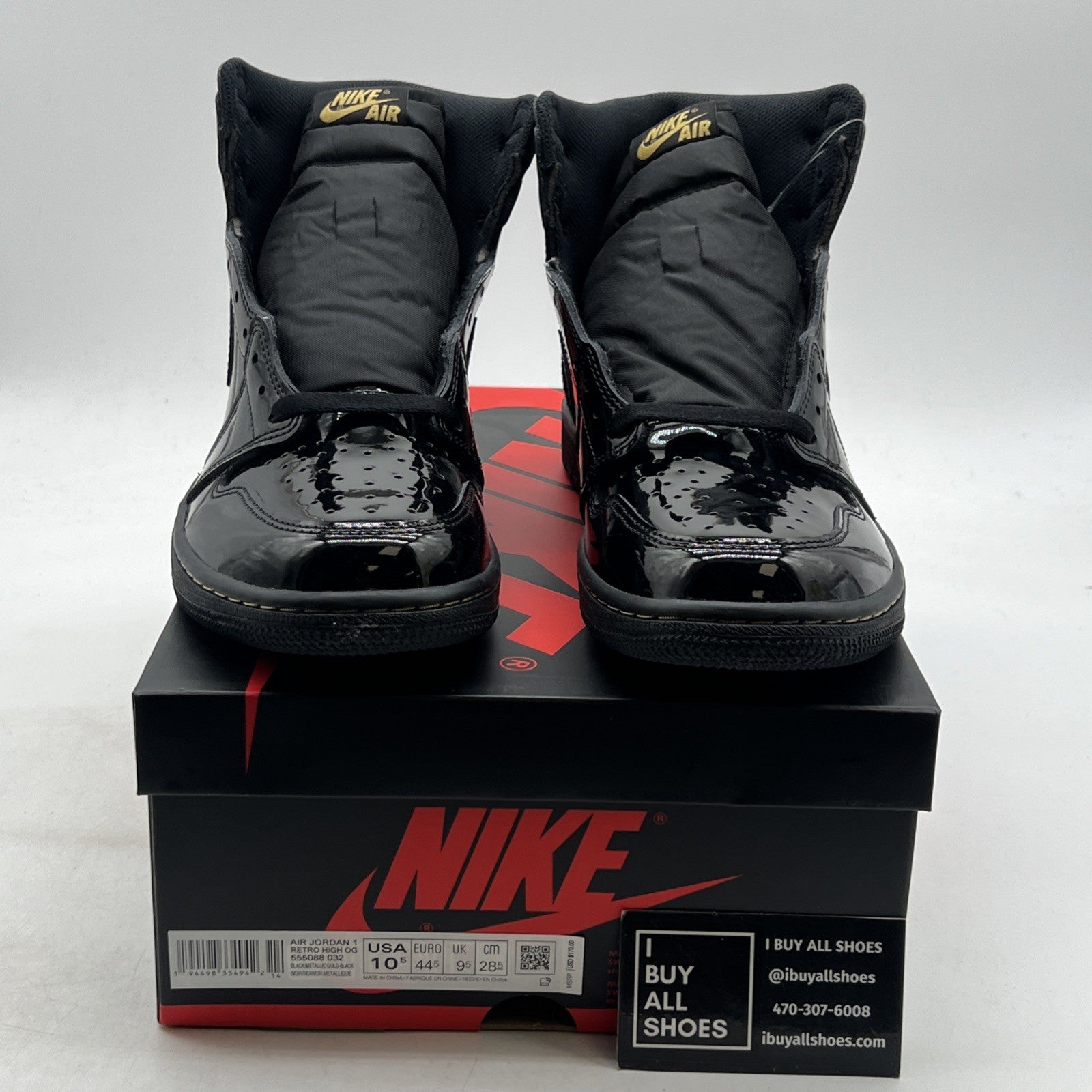 Size 10.5 - Air Jordan 1 Black 2020 (555088-032)