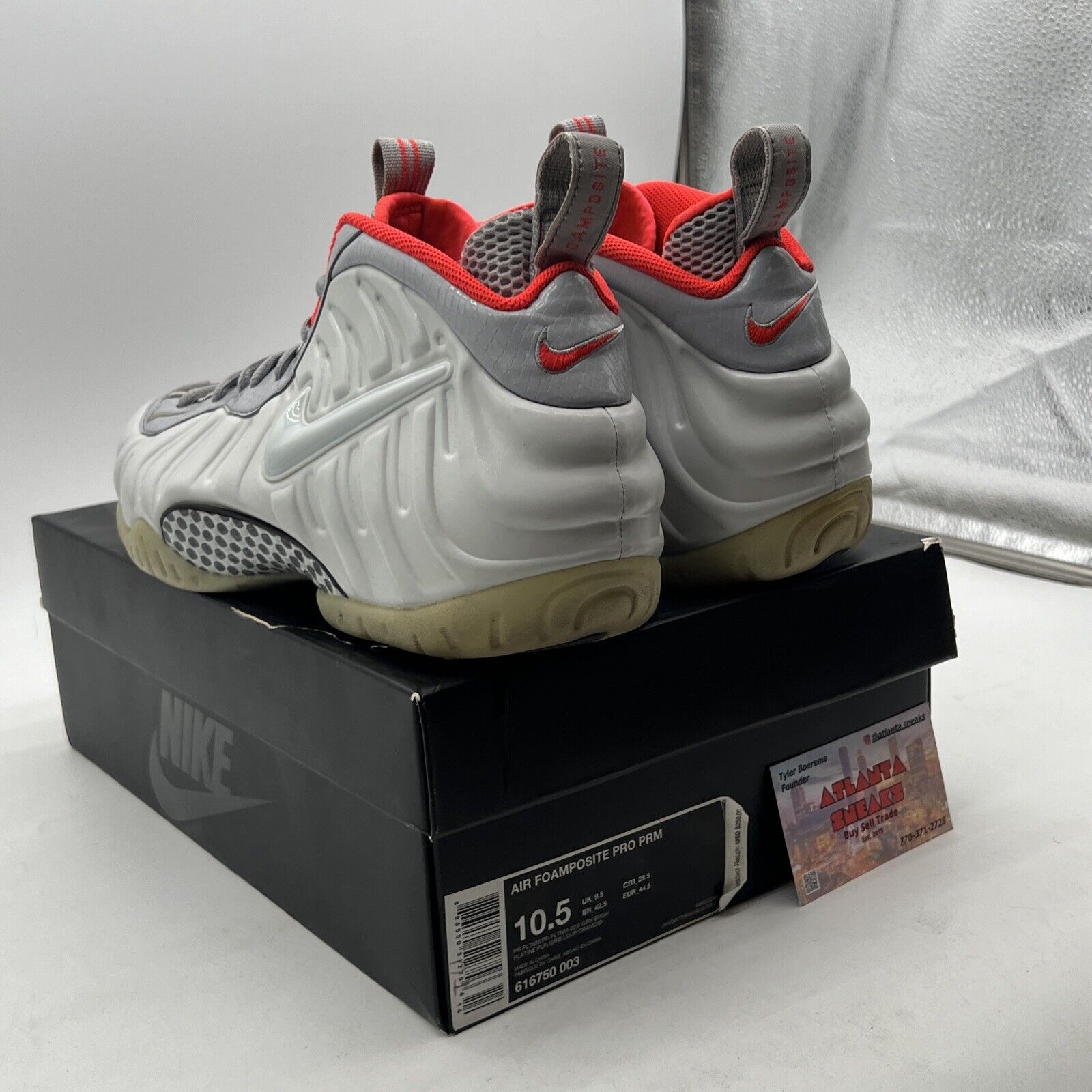 Size 10.5 - Nike Air Foamposite Pro Premium Pure Platinum (616750-003)