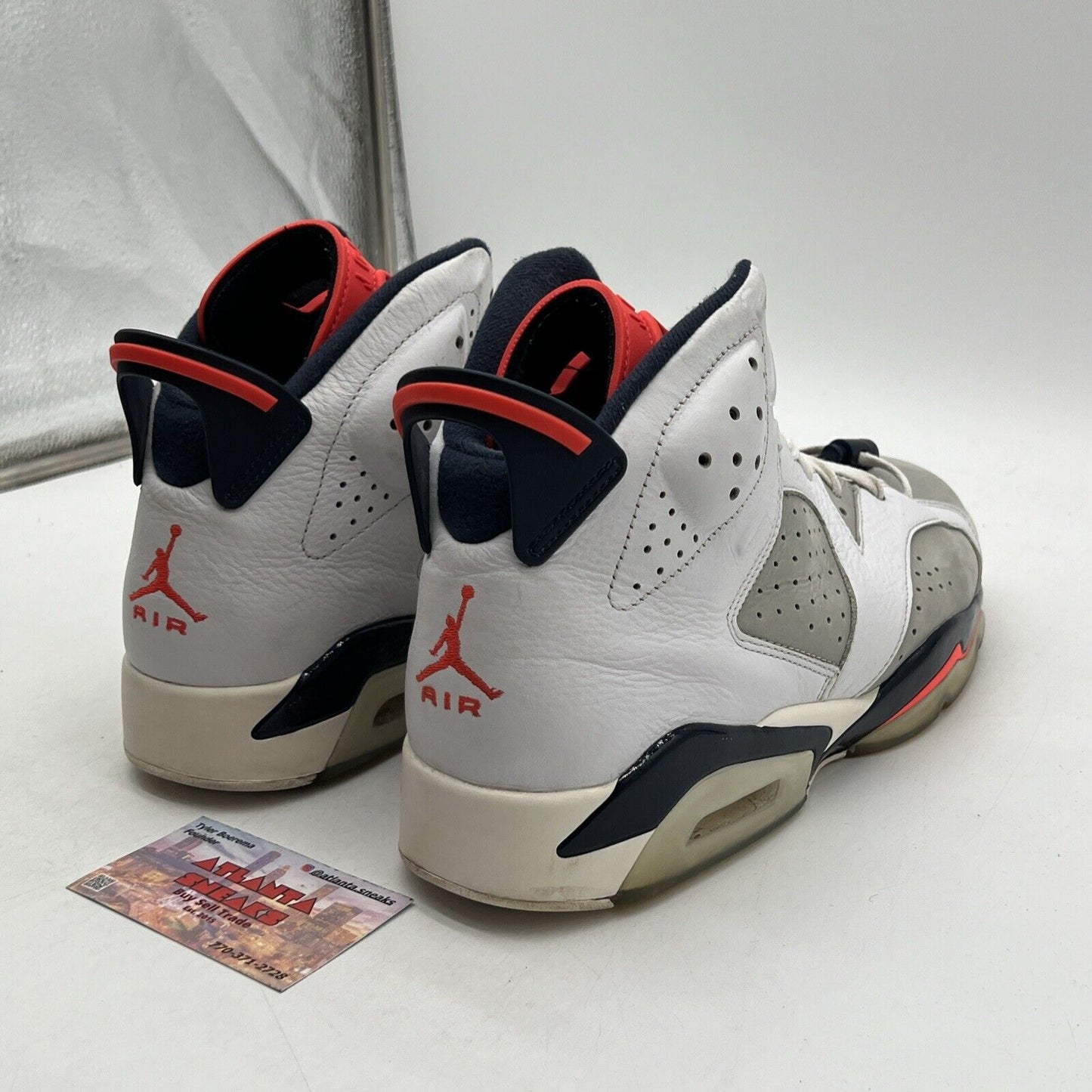 Size 12 - Air Jordan 6 Retro Tinker White Navy Orange Leather  (384664-104)