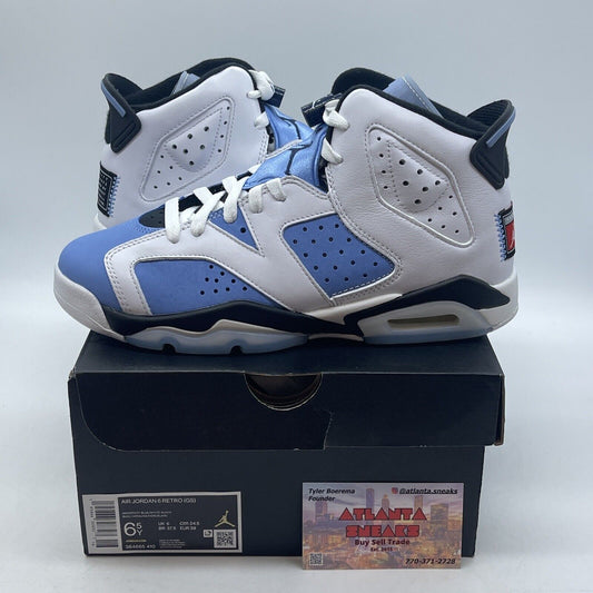 Size 6.5 - Jordan 6 Retro Mid UNC Home Blue White Black Suede (384665-410)