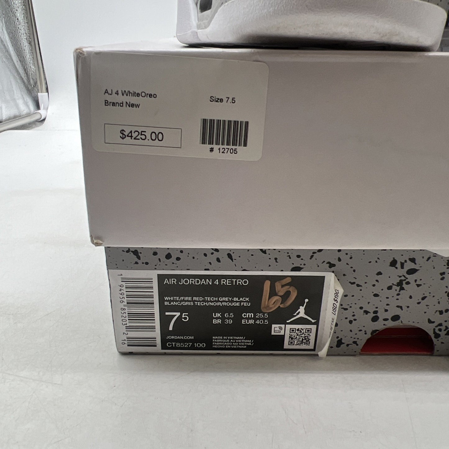 Size 7.5 - Air Jordan 4 Retro Mid White Oreo (CT8527-100)