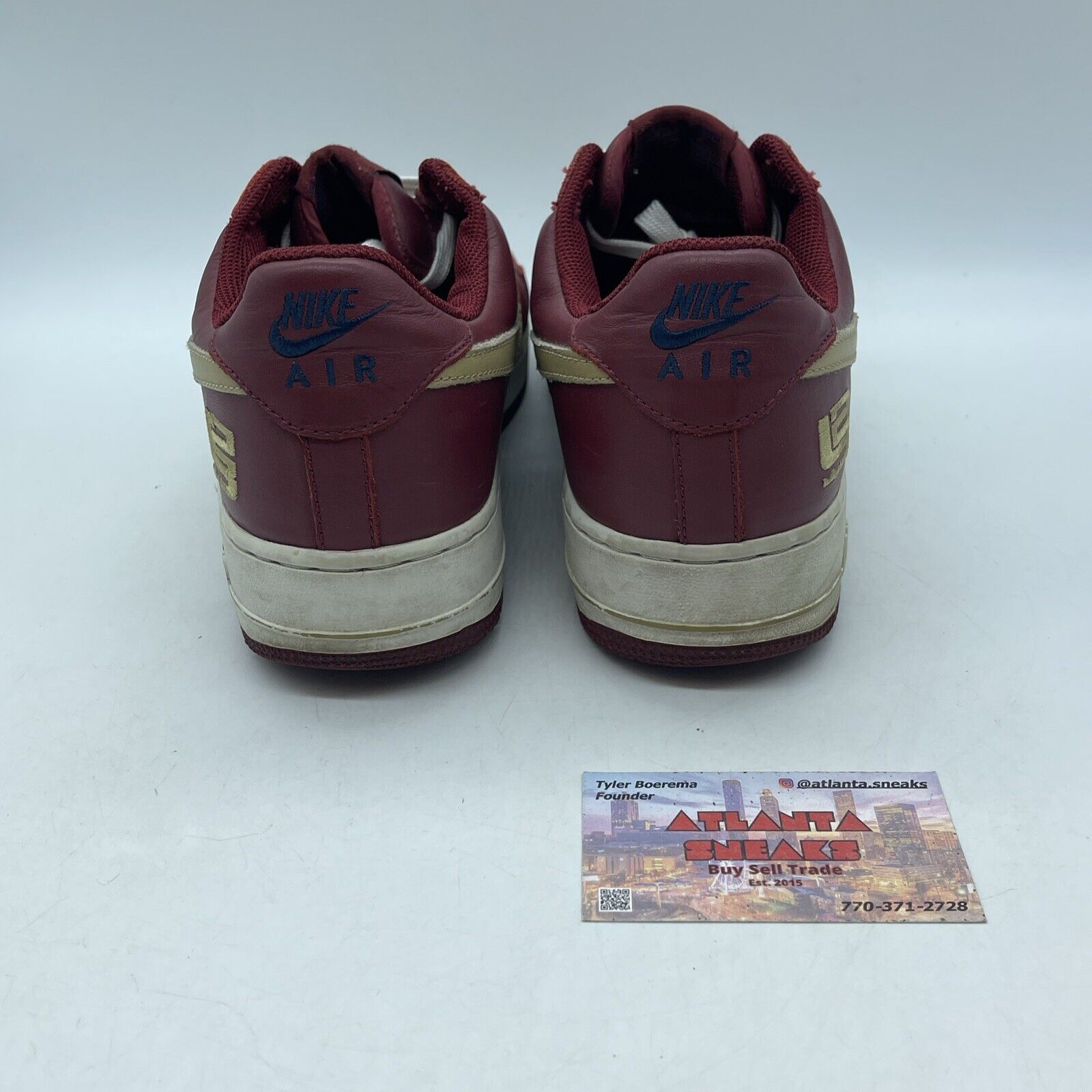 Size 10.5 - Nike Air Force 1 Low LeBron James White Red Leather (306353-671)