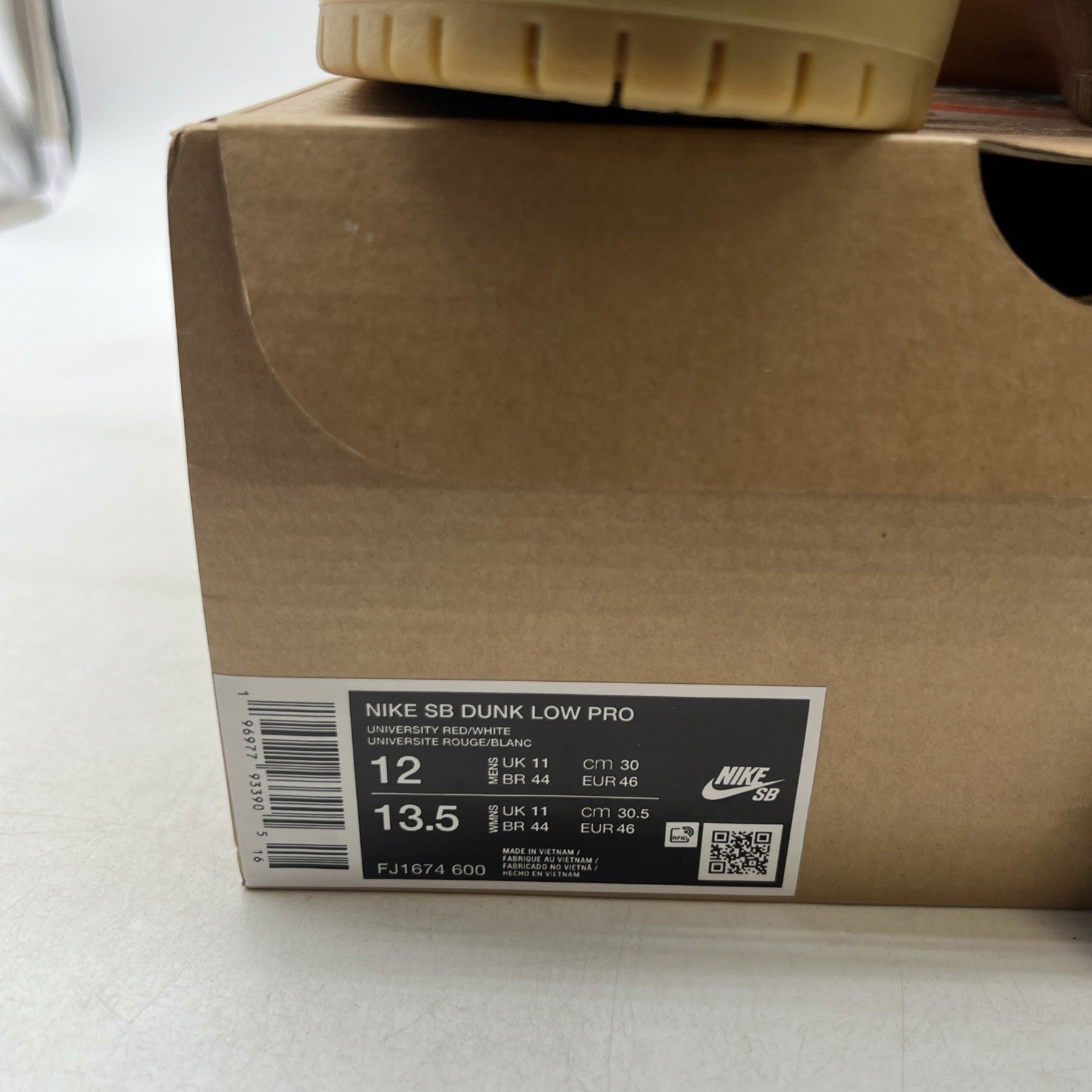 Size 12 - Nike Dunk Low Pro SB University Red Gum (FJ1674-600)