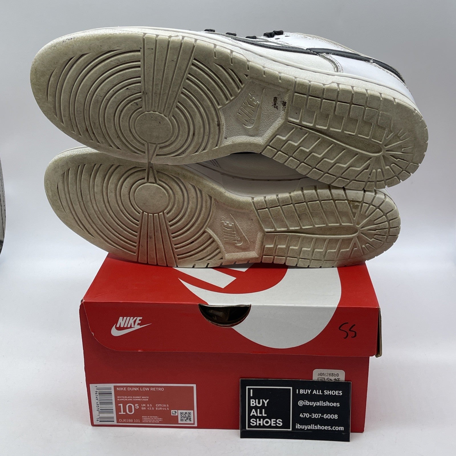 Size 10.5 - Nike Dunk Low Reverse Panda Black White Leather (DJ6188-101)