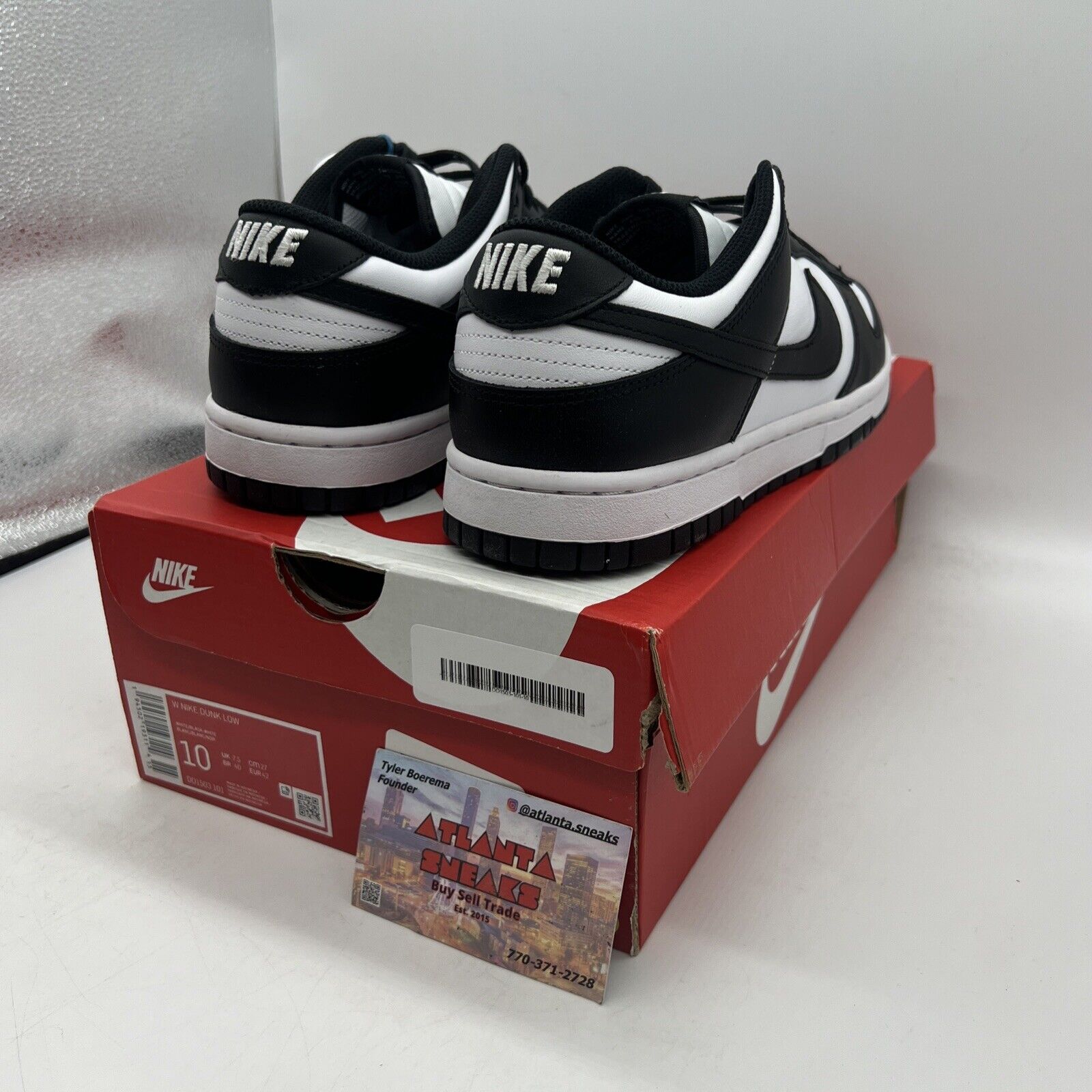 Size 10 - Nike Dunk Low Black White W Brand New Og All