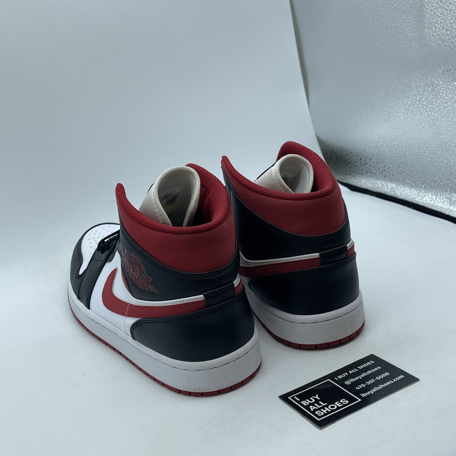 Size 11 - Air Jordan 1 Mid Black Gym Red Black Red Suede Leather (554724-122)