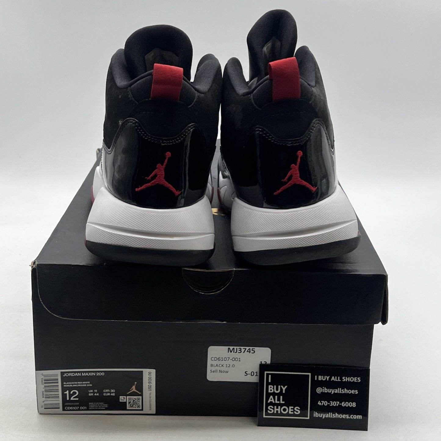 Size 12 - Jordan Maxin 200 Black Gym Red (CD6107-001)