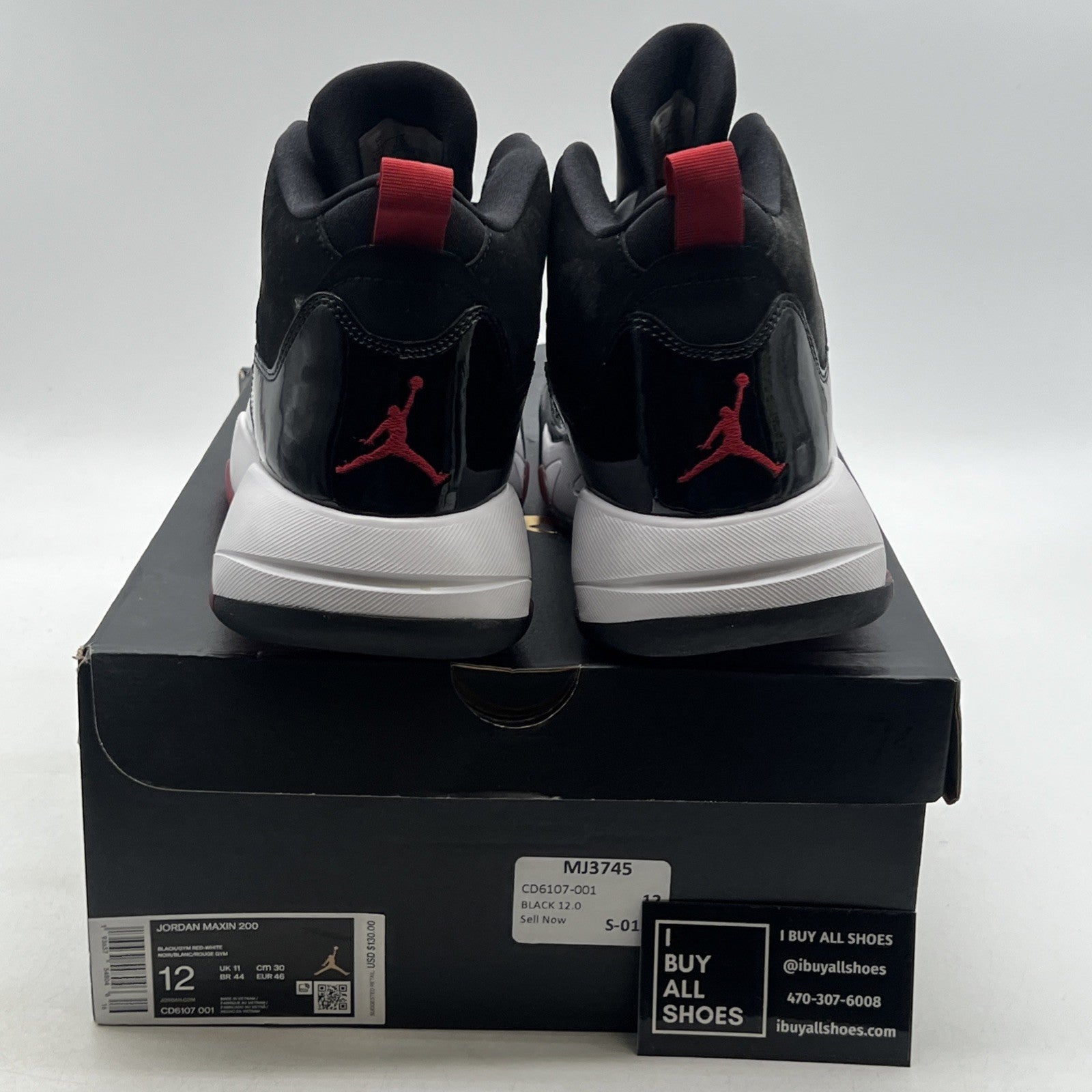 Size 12 - Jordan Maxin 200 Black Gym Red (CD6107-001)
