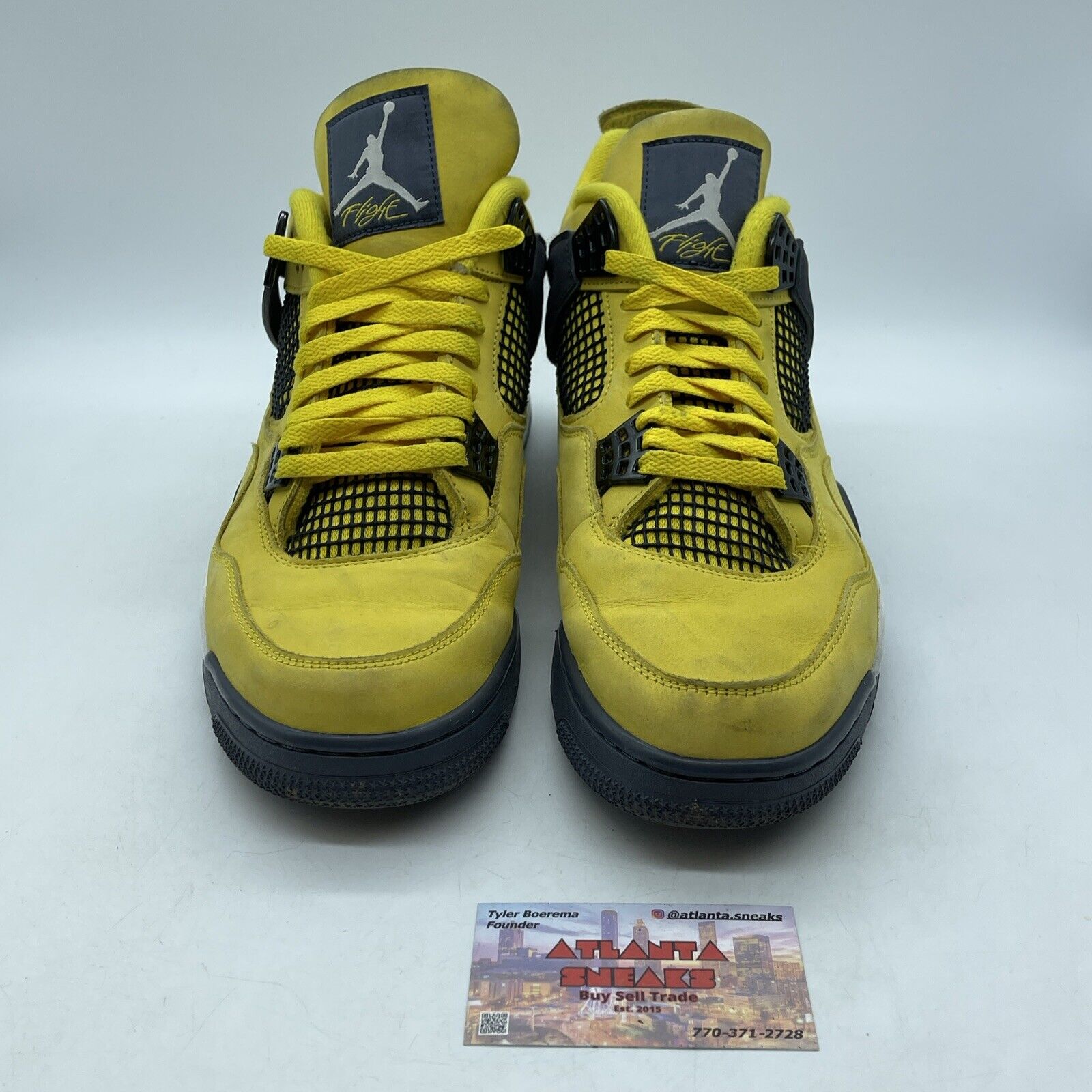 Size 12 - Jordan 4 Retro Mid Lightning Yellow Black Suede Leather (CT8527-700)