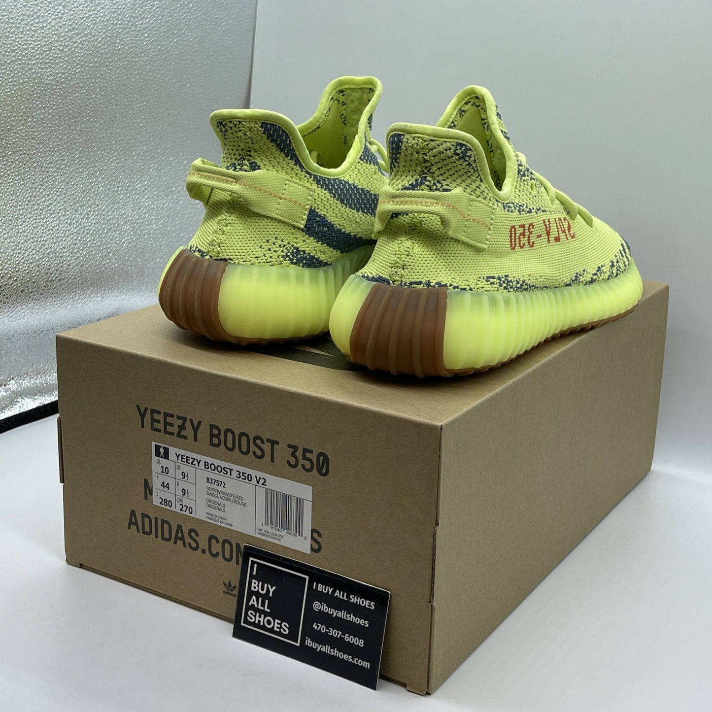 Size 10 - adidas Yeezy Boost 350 V2 Low Semi Frozen Yellow Suede (B37572)
