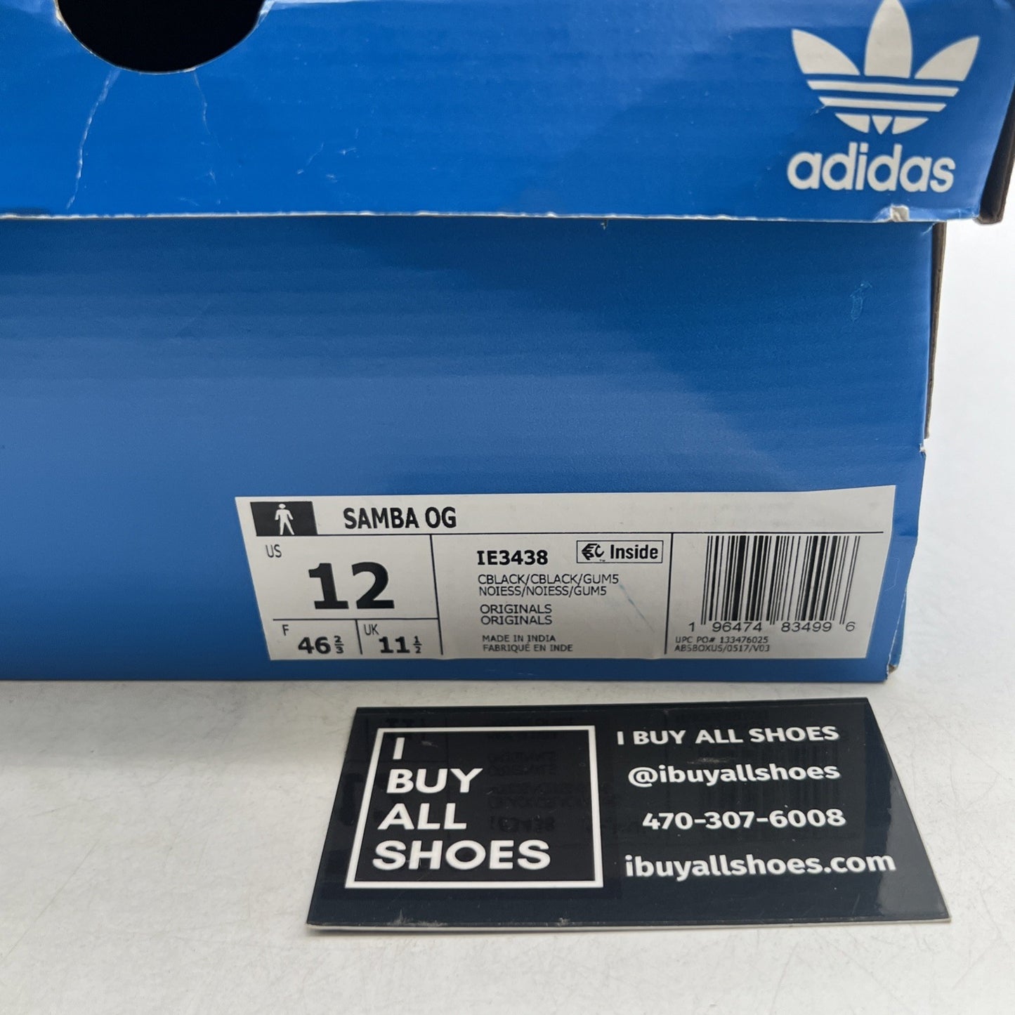 Size 12 - Adidas Samba OG Triple Black (IE3438)