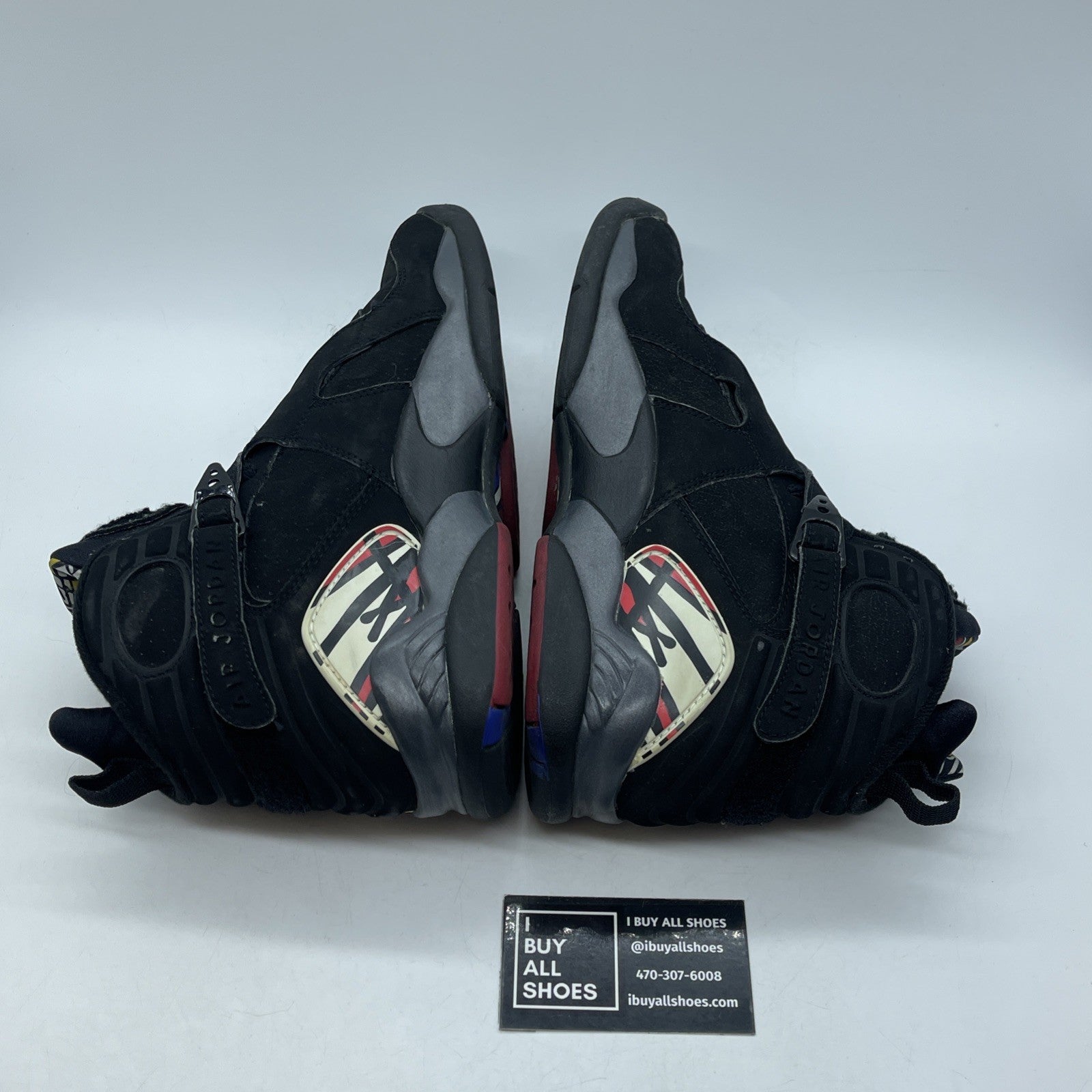 Size 9 - Air Jordan 8 Retro 2013 Playoff Black White Red Suede (305381-061)