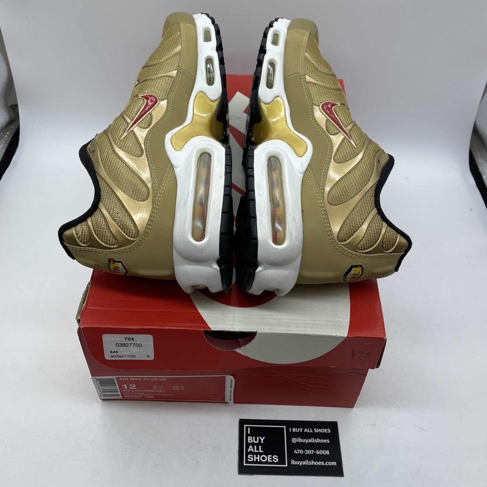 Size 12 - Nike Air Max Plus QS Metallic Gold Suede Leather (903827-700)