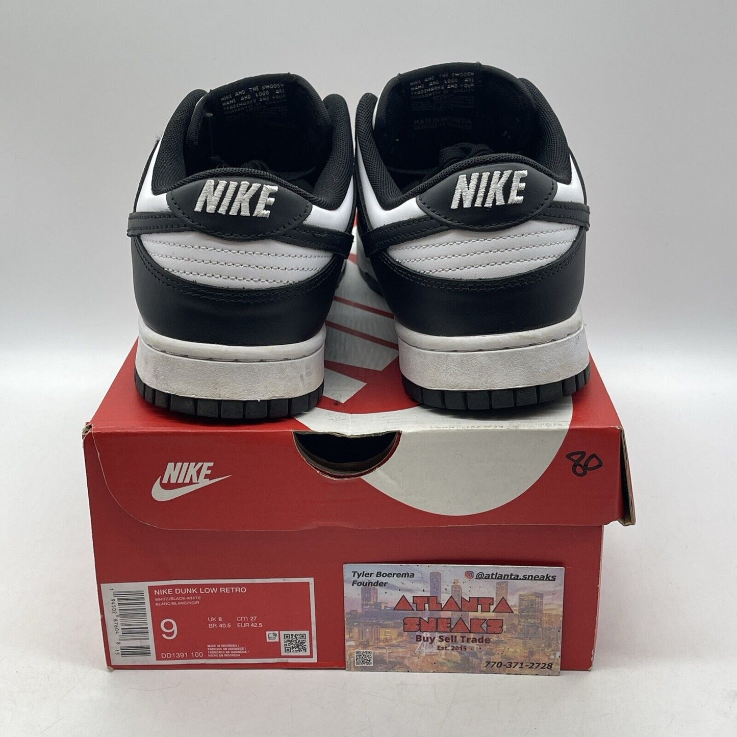 Size 9 - Nike Dunk Low Black White Leather (DD1391-100)