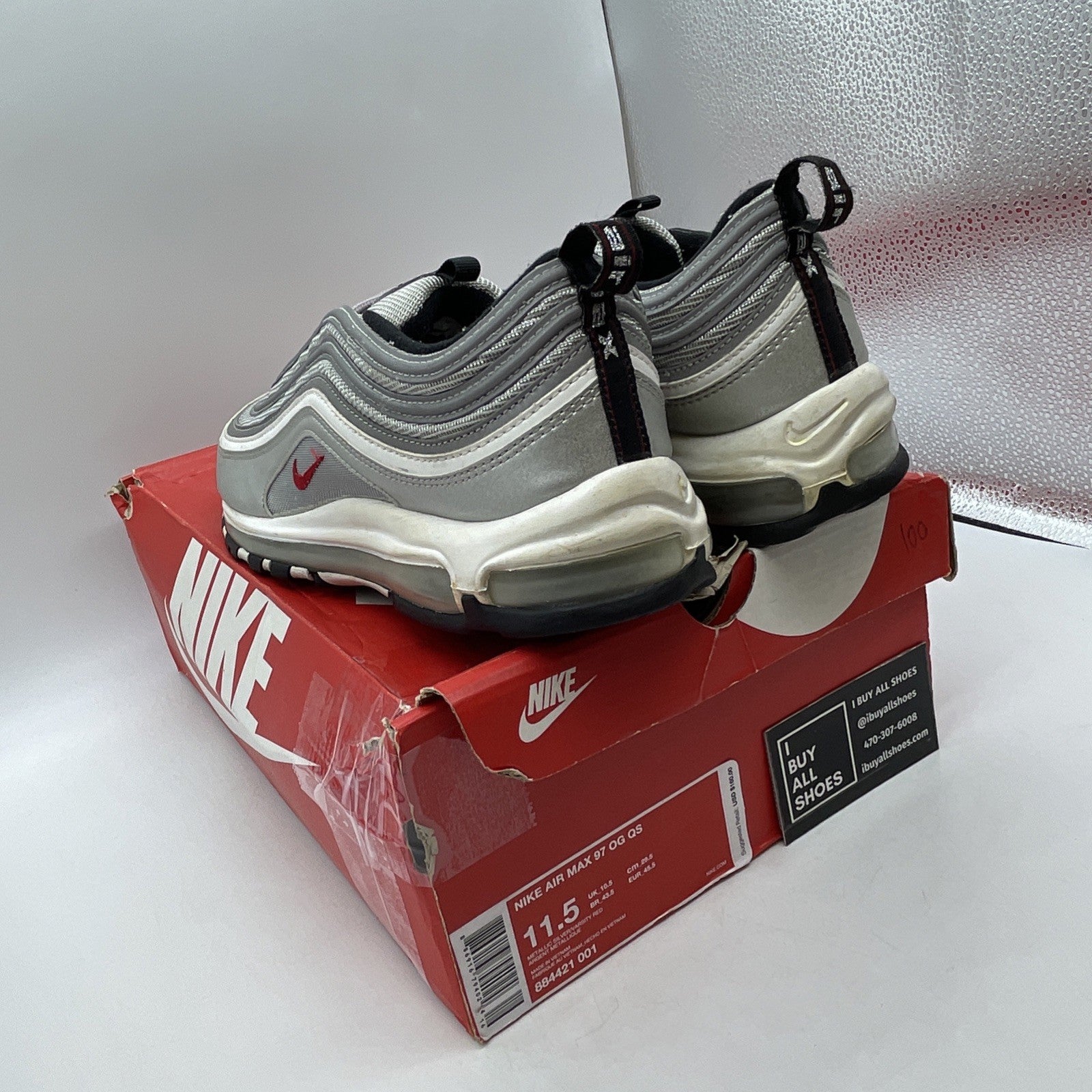 Size 11.5 - Nike Air Max 97 OG QS 2017 Silver Bullet (884421-001)