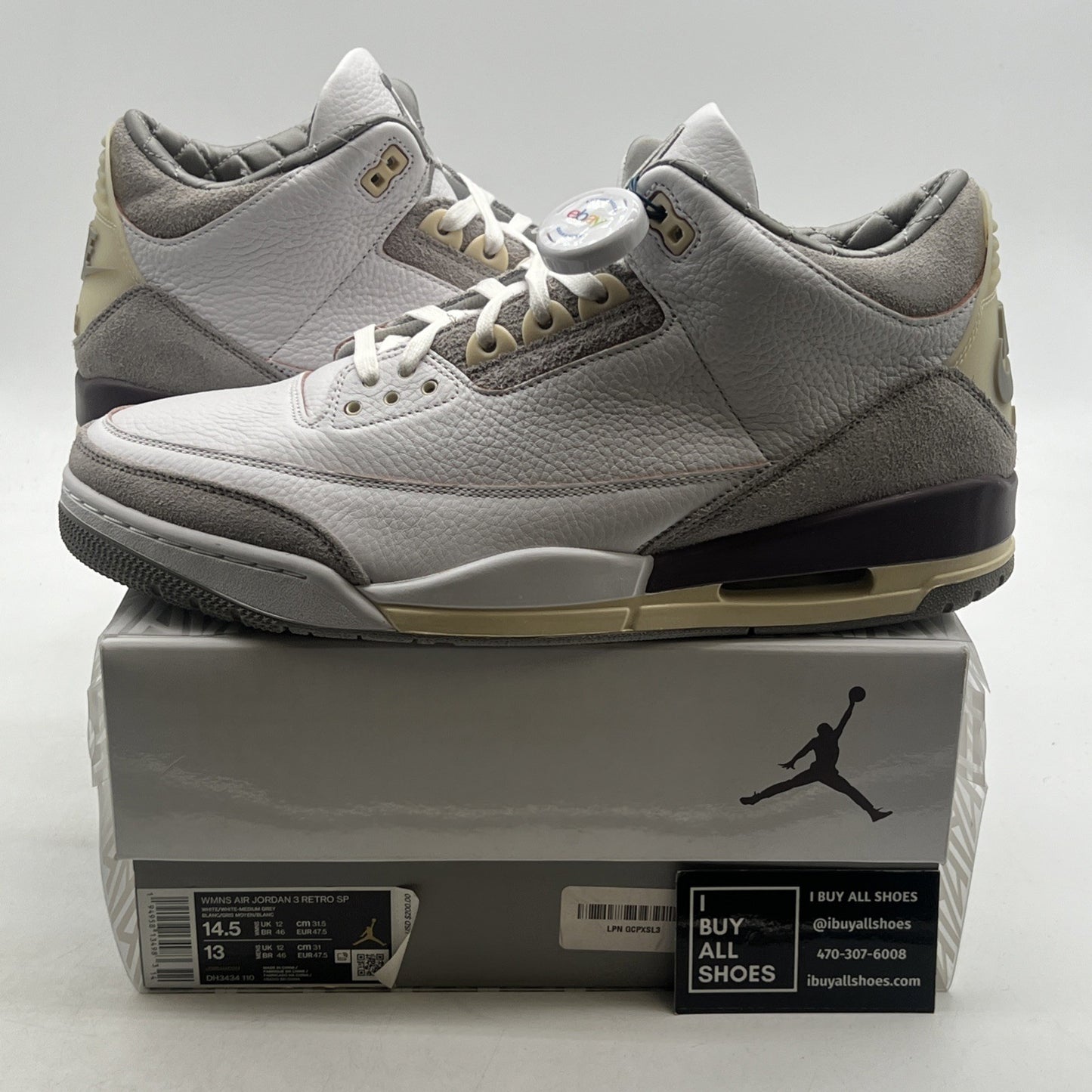 Size 14.5 - Jordan 3 Retro SP x A Ma Maniere Low Raised By Women W (DH3434-110)