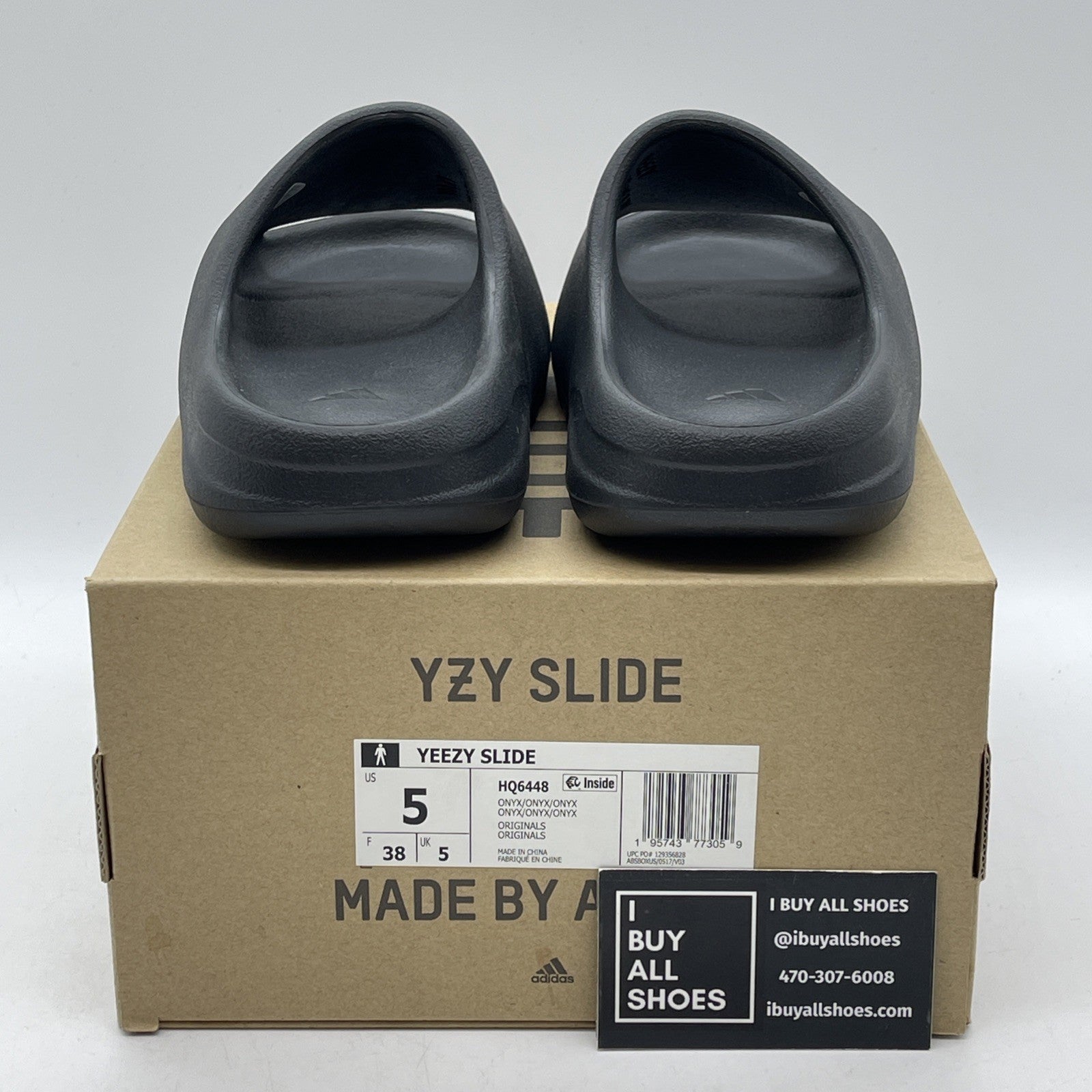 Size 5 - Yeezy Slide Onyx Rubber Black (HQ6448)