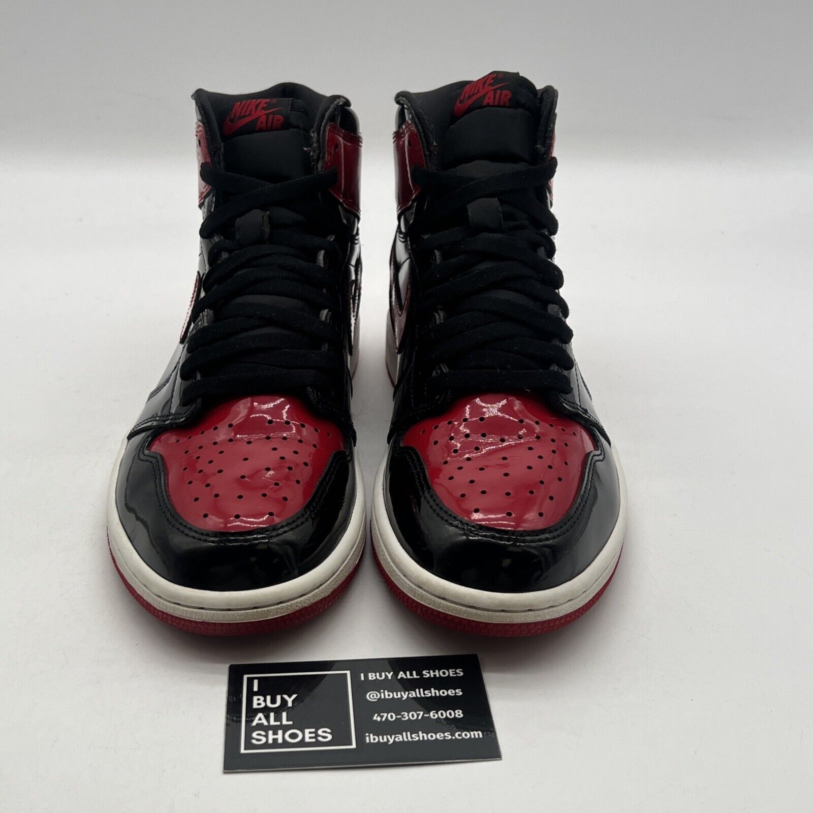 Size 10 - Air Jordan 1 Retro OG High Patent Bred (555088-063)