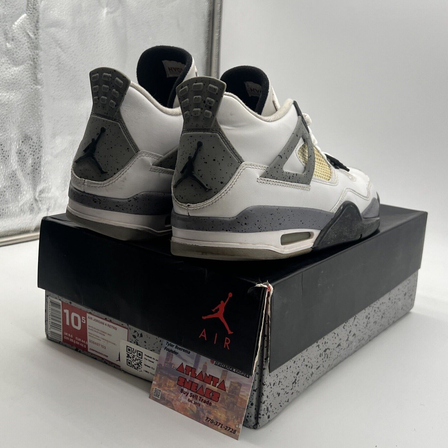 Size 10.5 - Air Jordan 4 Retro Cement 2012 (308497-103)