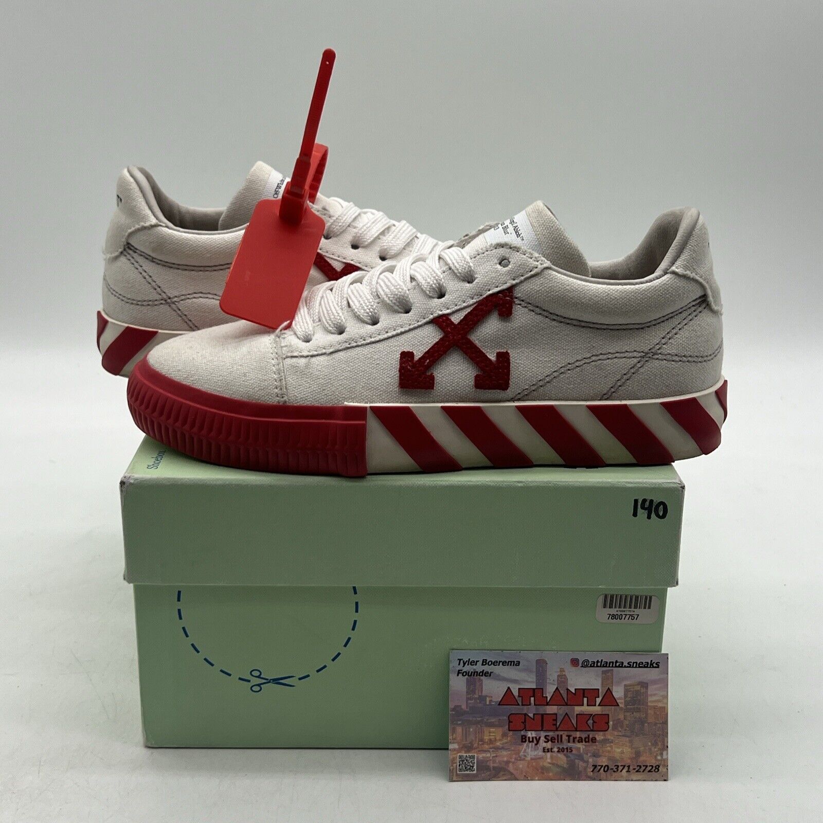 Size 6 - Off-White Vulc Sneaker White Red W (OWIA178R21FAB0010125)