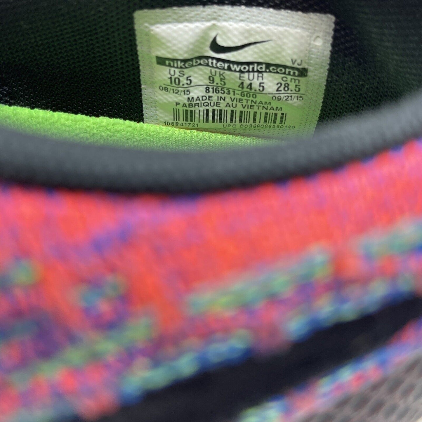 Size 10.5 - Nike Roshe NM Flyknit SE Pink Purple Green Black Suede (816531-600)