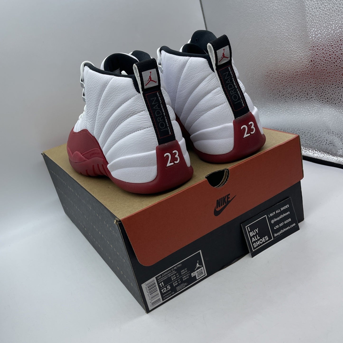 Size 11 - Air Jordan 12 Retro 2023 Mid Cherry White Red Leather (CT8013-116)