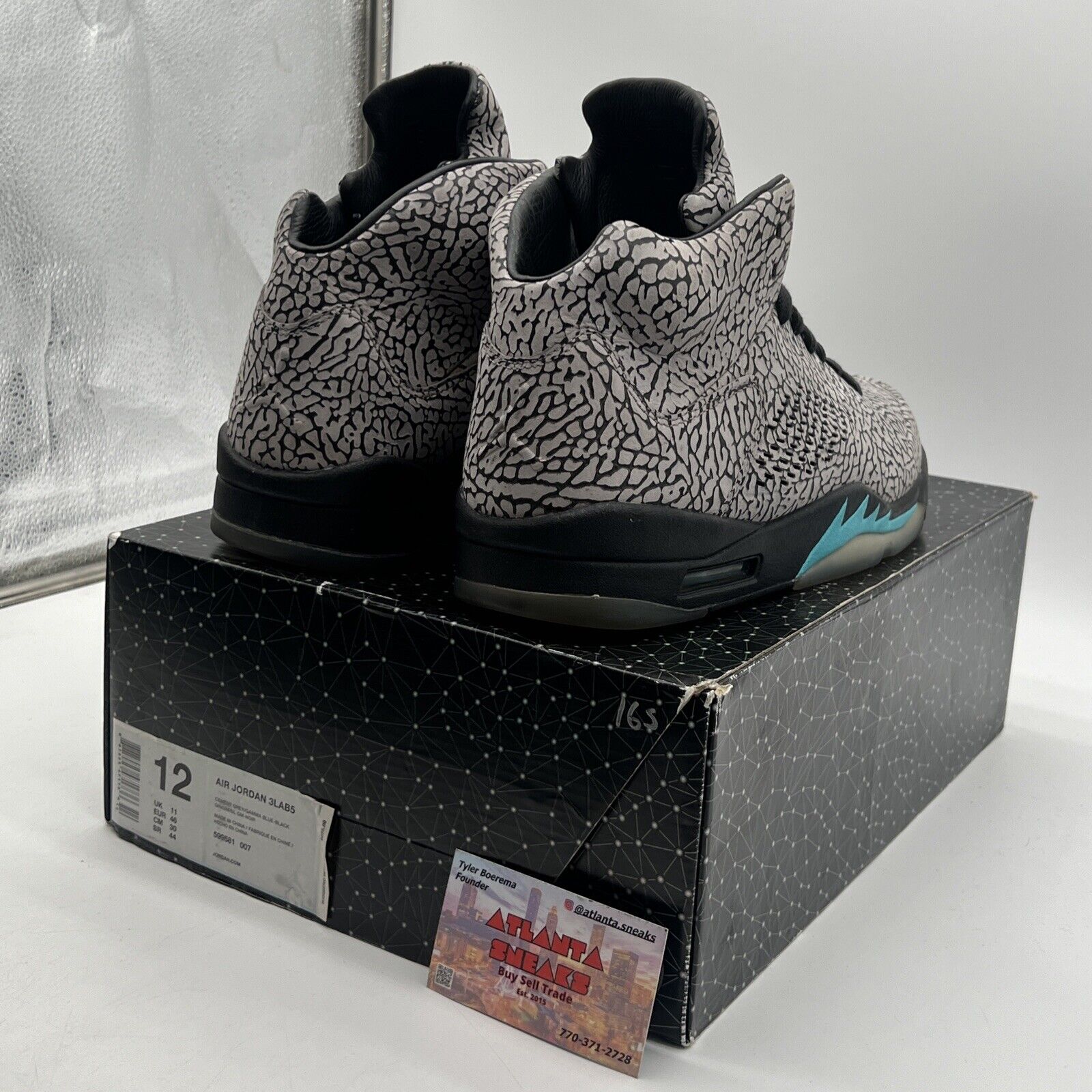 Size 12 - Air Jordan 5 Retro 3Lab5 Grey Aqua Black (599581-007)